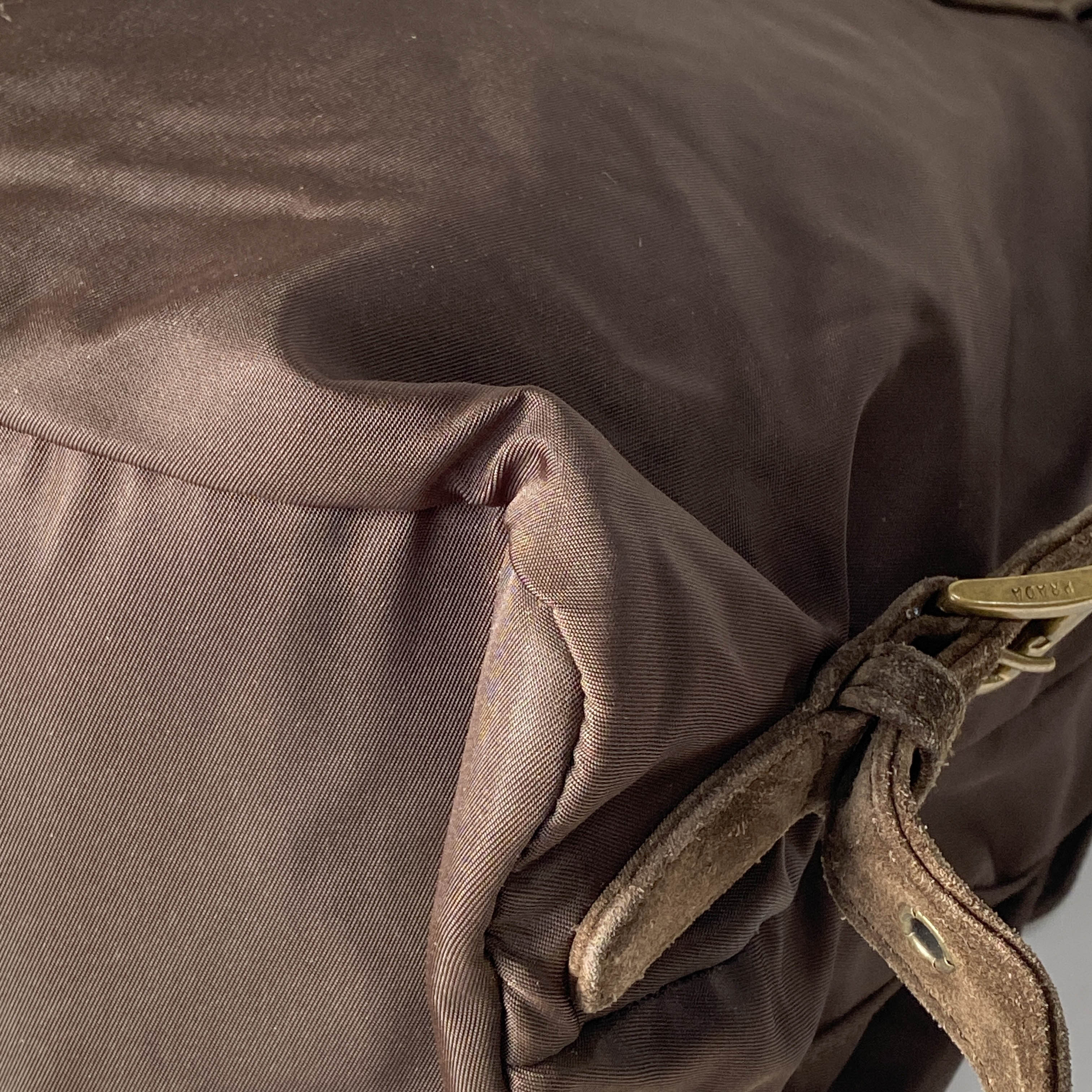 Brown Nylon & Suede Backpack