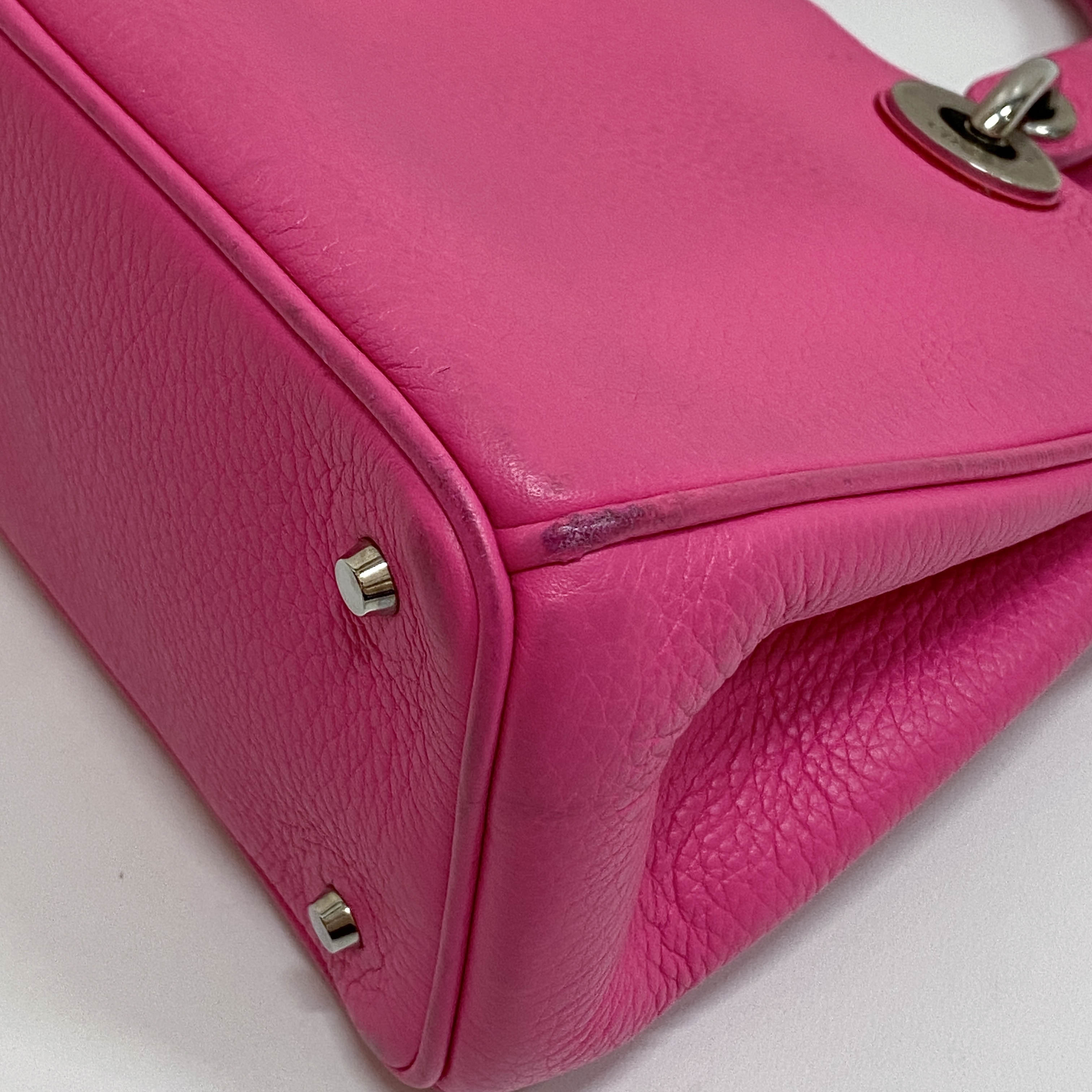 Vintage Pink Leather Hand Bag