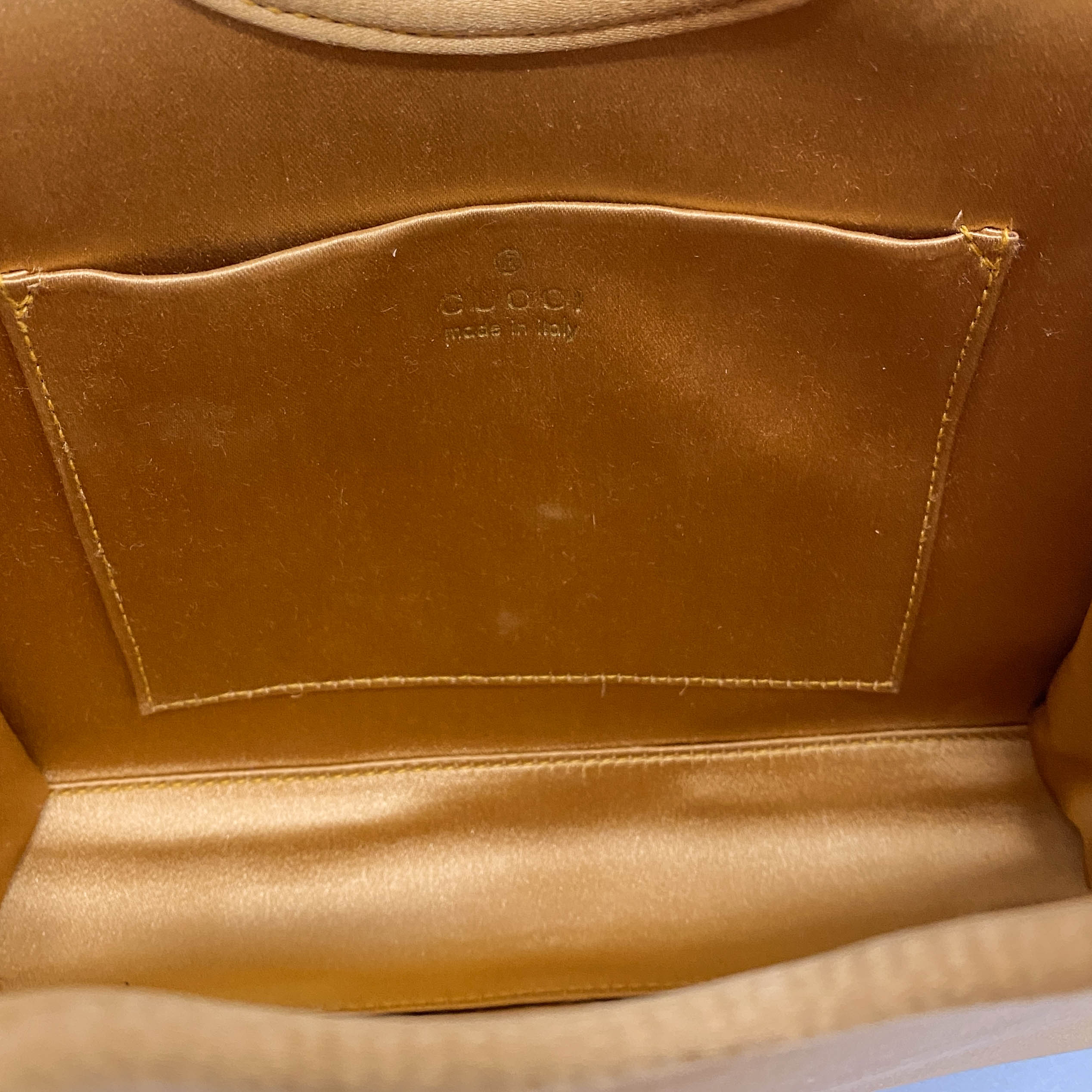 Mini Jackie Gold Satin Handbag