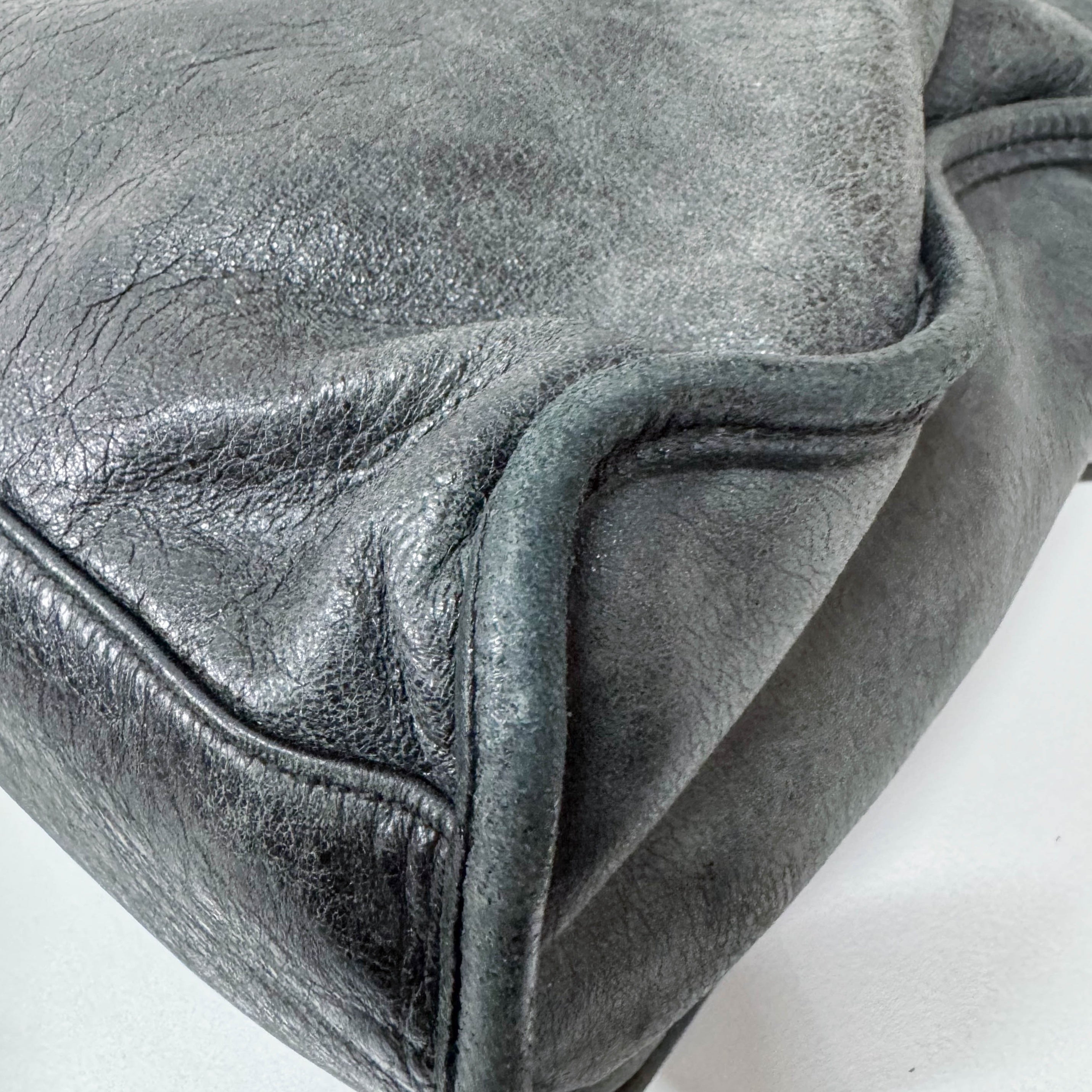 The First Grey Calfskin Leather Two Way Bag