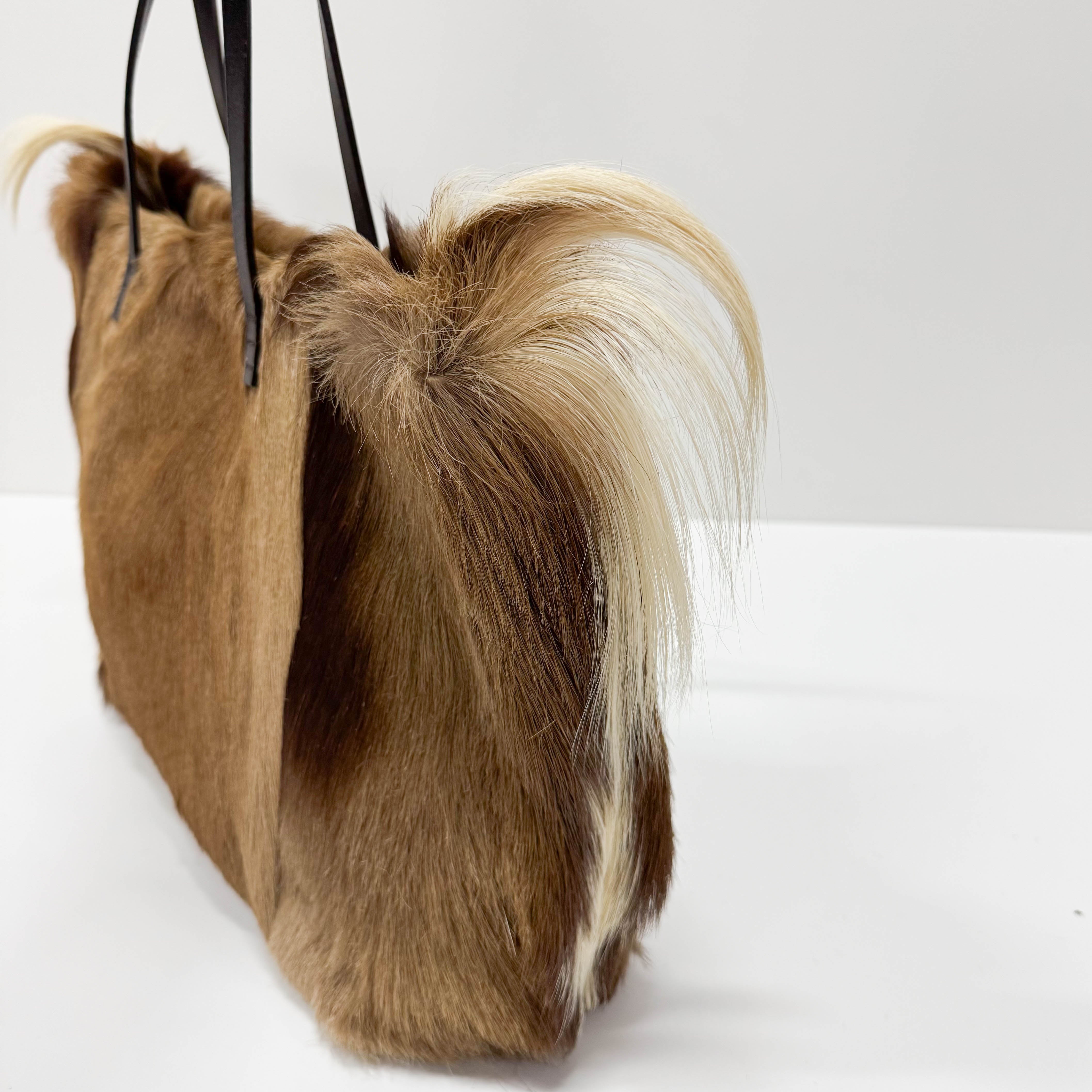 Brown Pony Hair Tote Bag