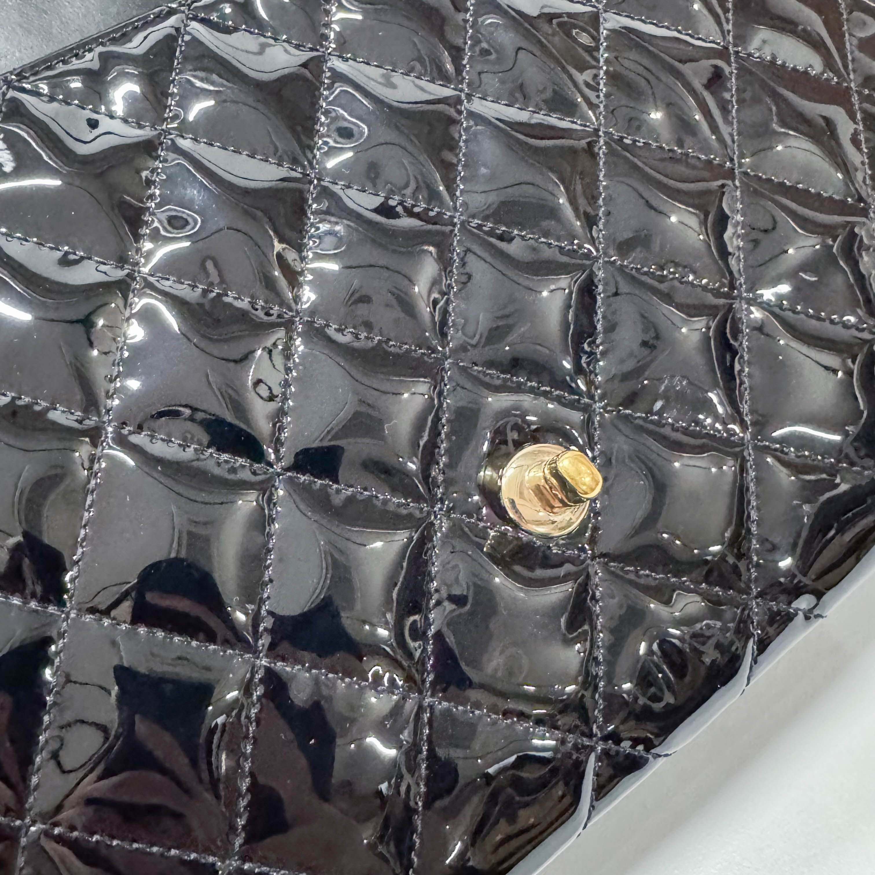 Timeless Classic Flap BlackPatent Leather Shoulder/Crossbody Bag