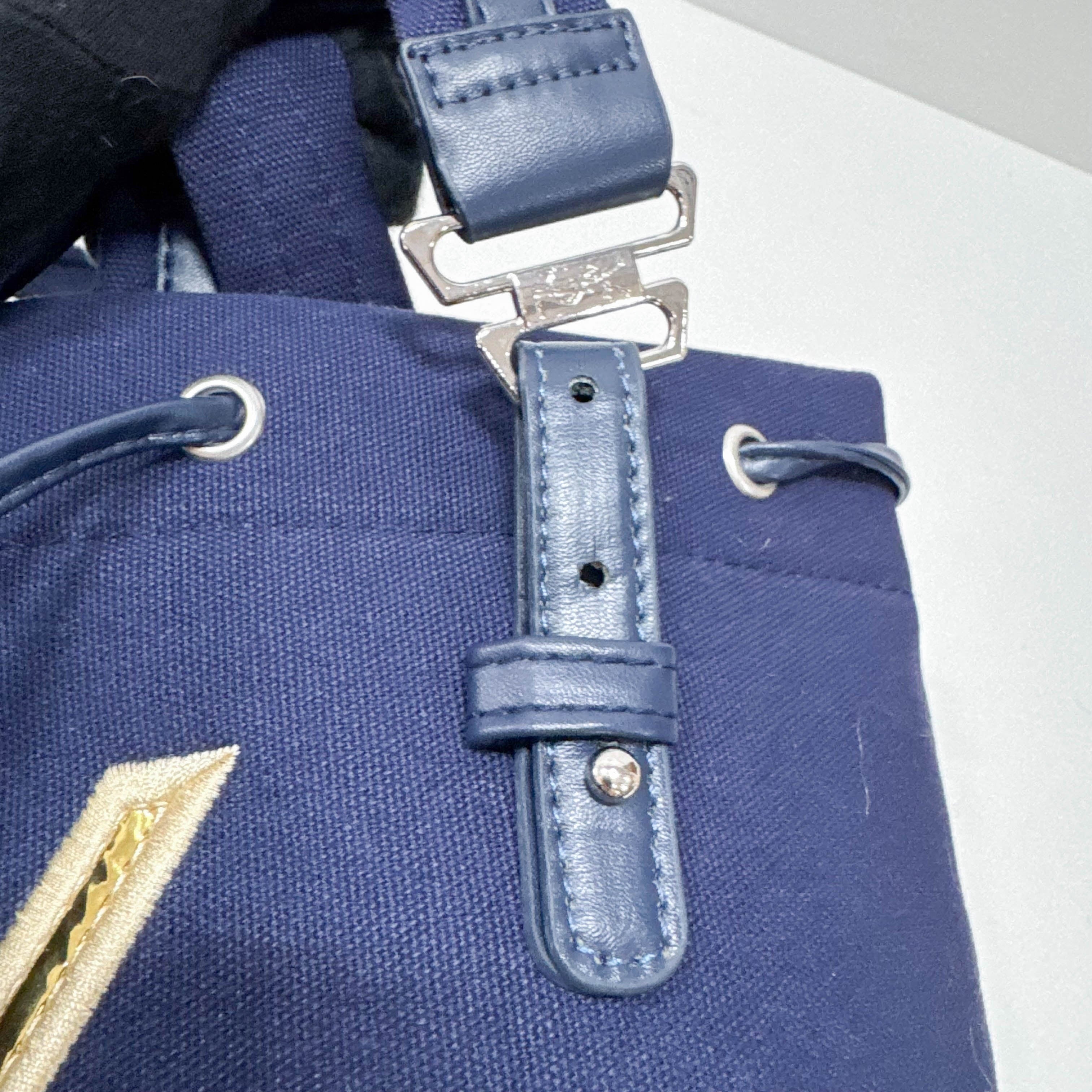 Navy Blue Cotton Tote Bag