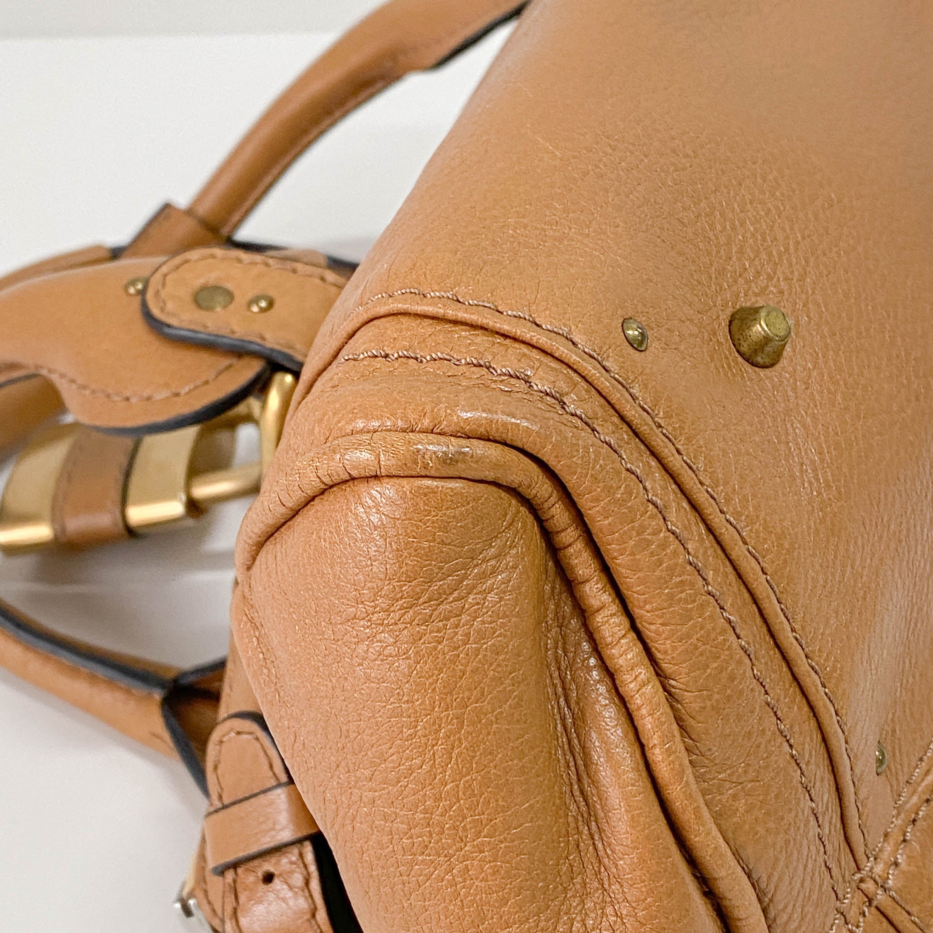 Paddington Brown Calfskin Leather Shoulder Bag