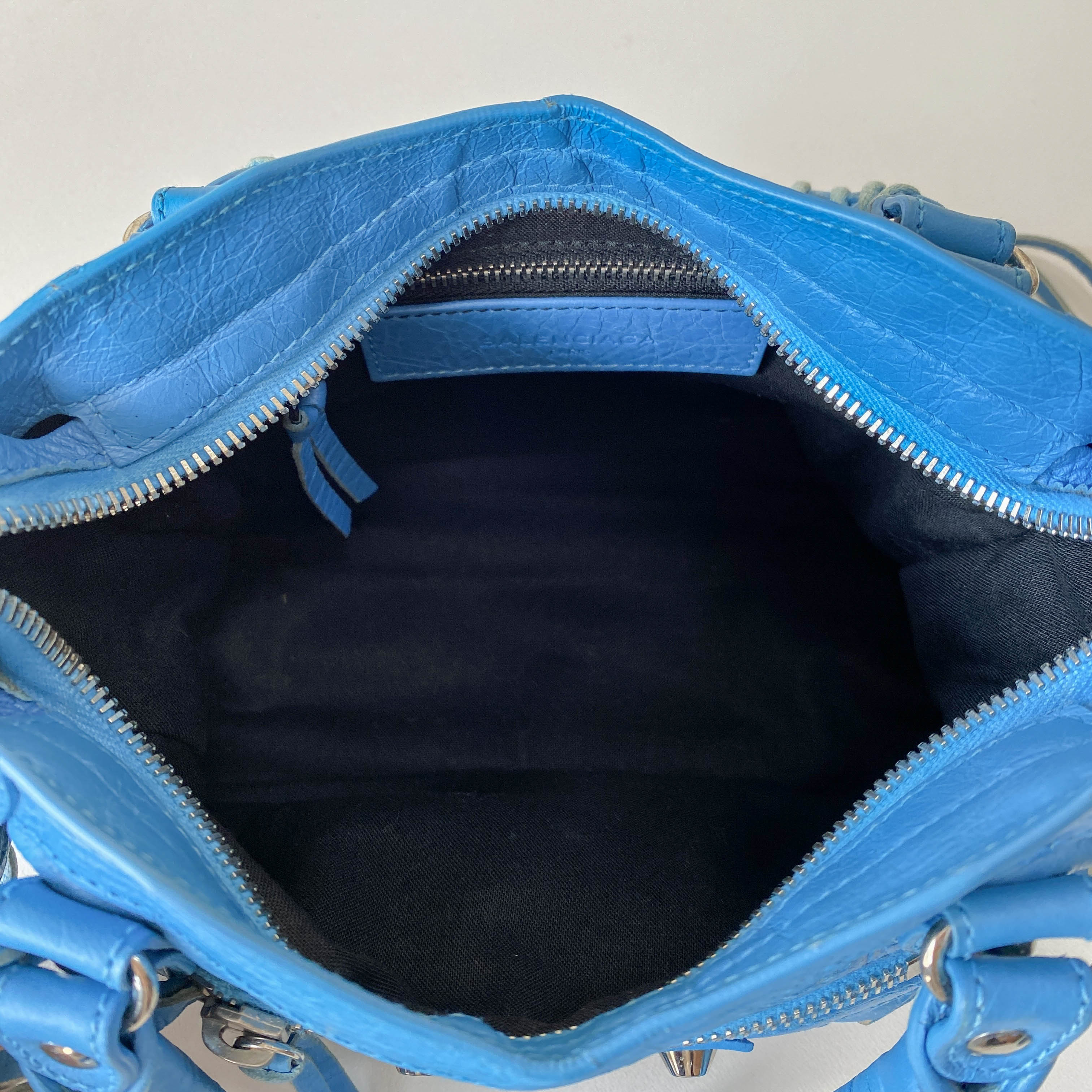 Mini City Blue Leather Two Way Bag