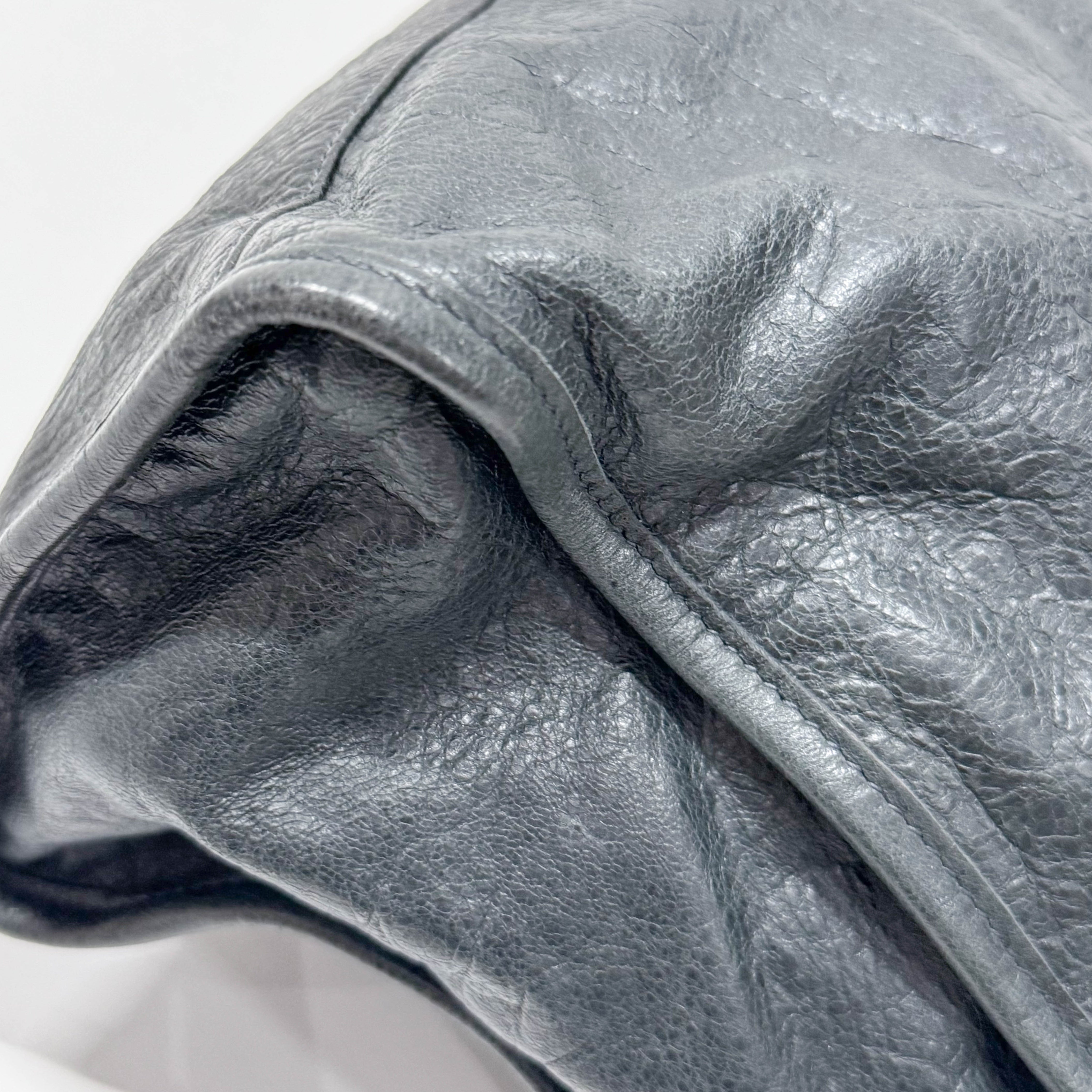 The City Grey Calfskin Leather Two Way Bag