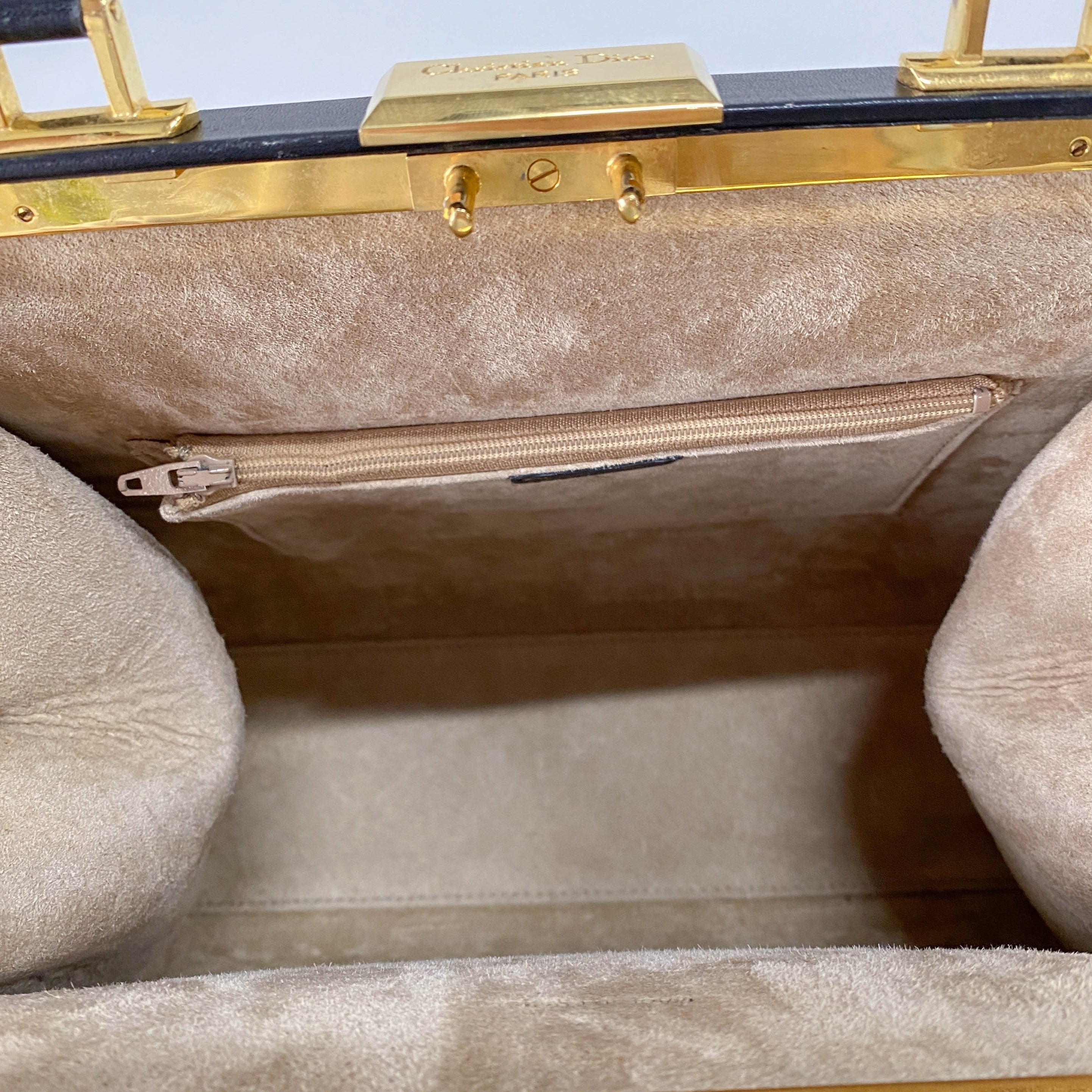 Black Leather Top Handle Bag