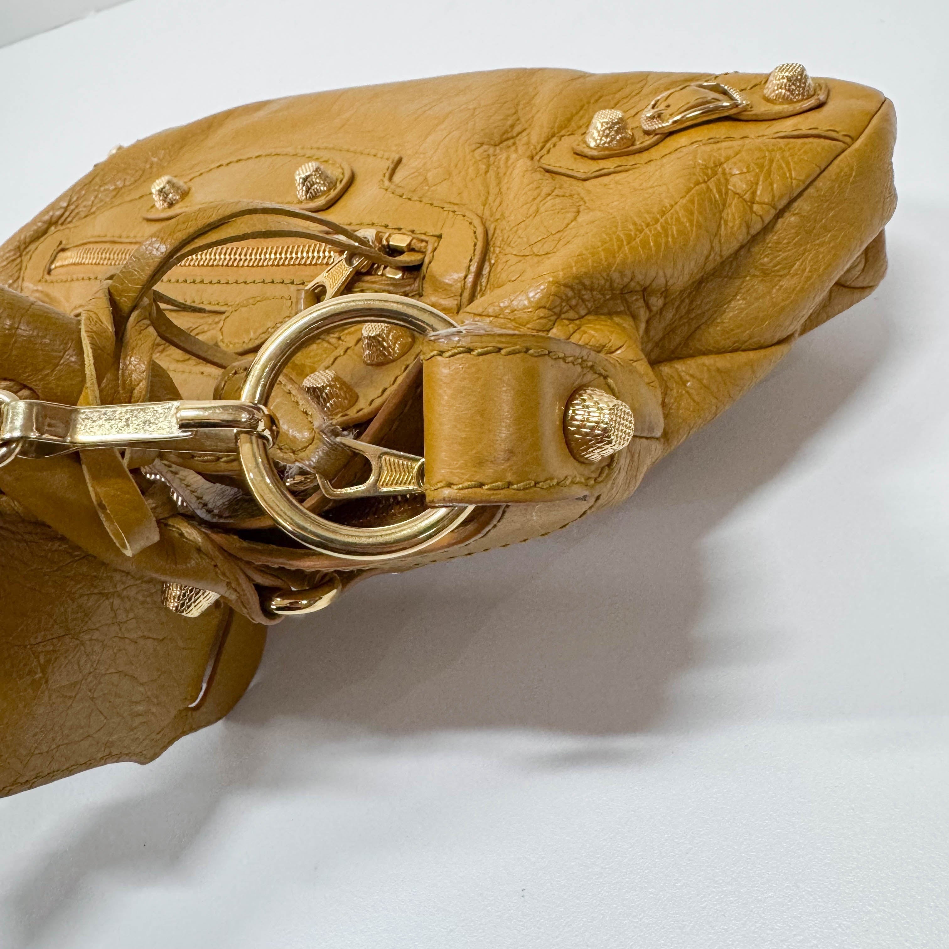 The First Yellow Leather Shoulder Two Way Bag