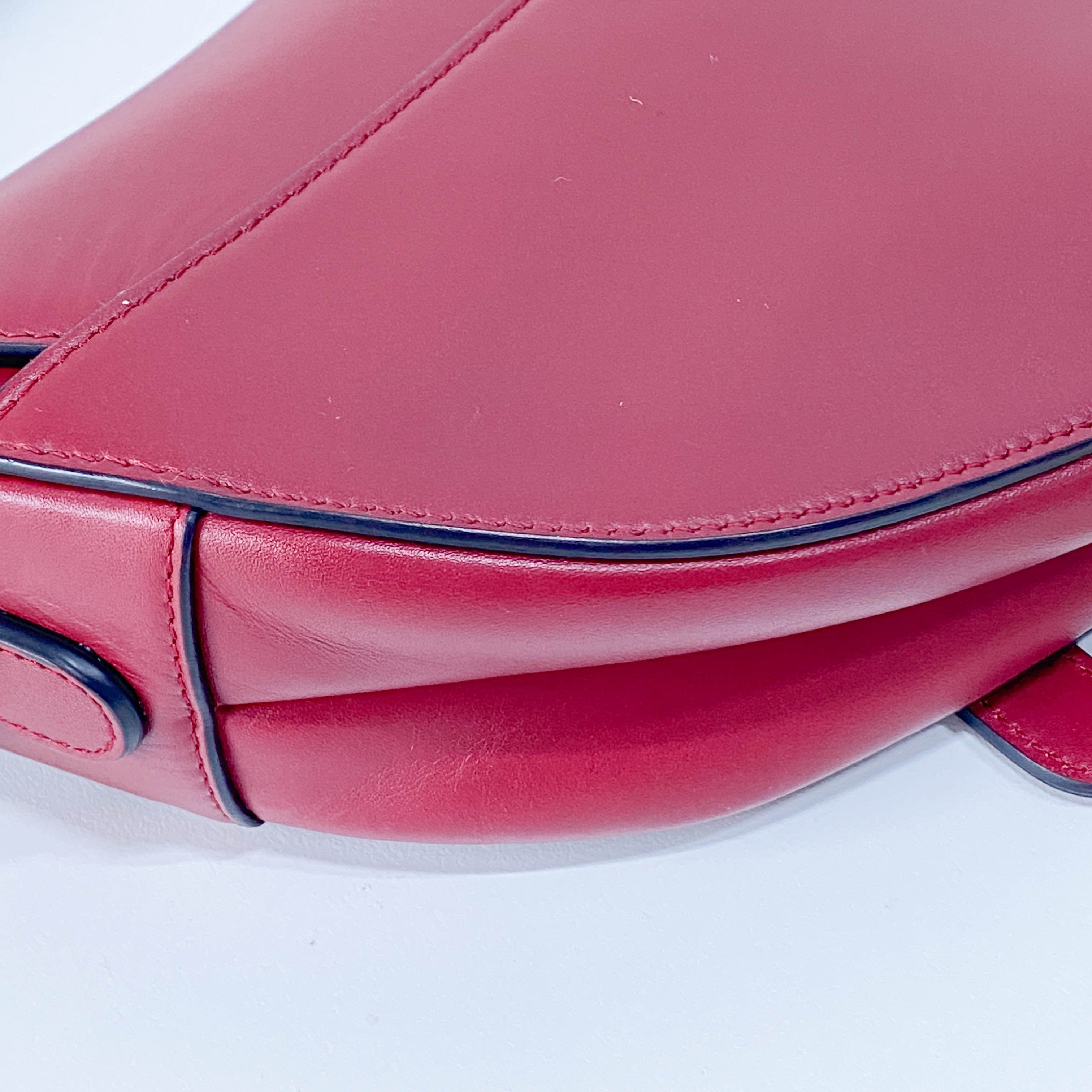 Saddle Red Leather Shoulder Bag