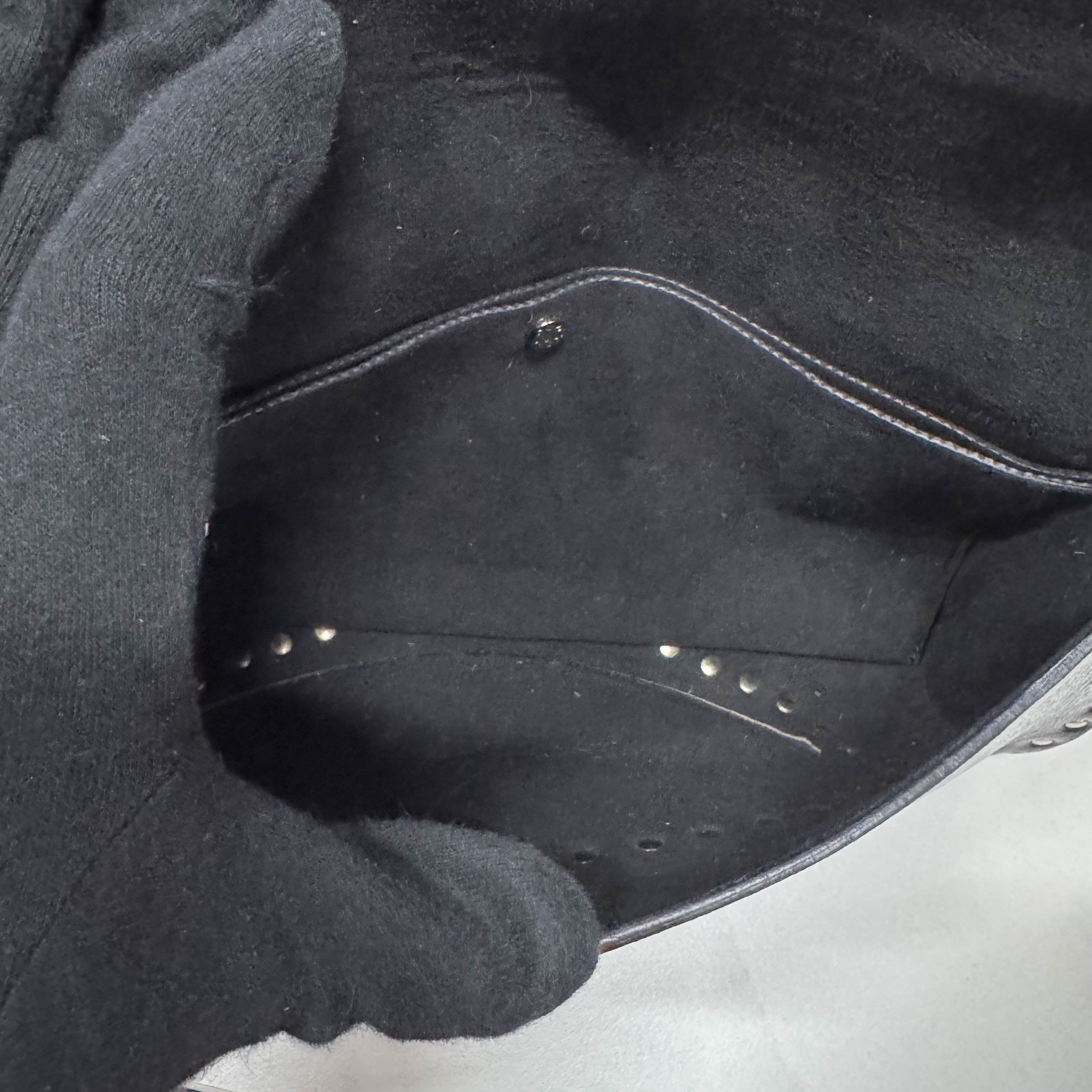 Zebra Print Pony Hair Black Calfskin Shoulder Bag