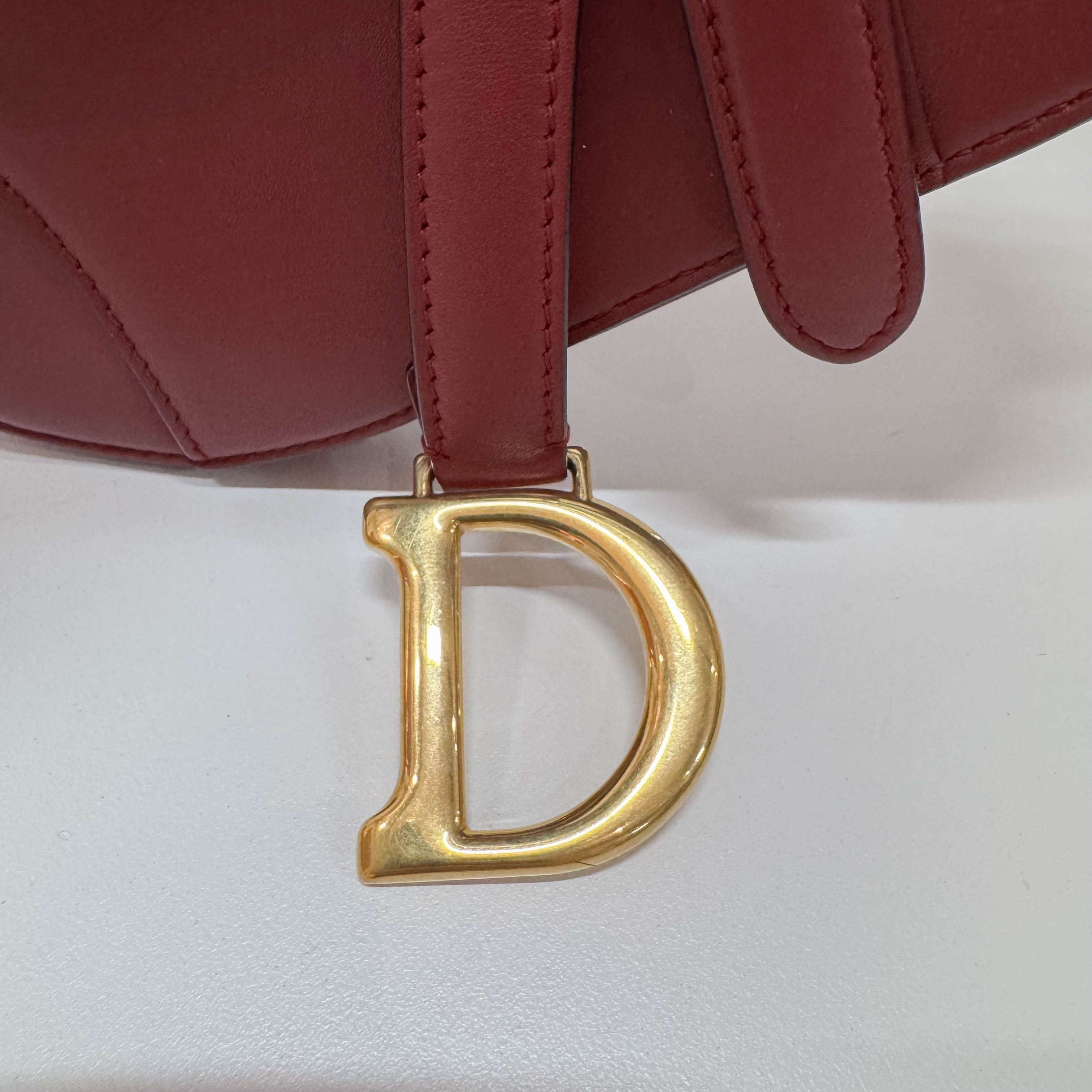 Saddle Red Leather Shoulder Bag