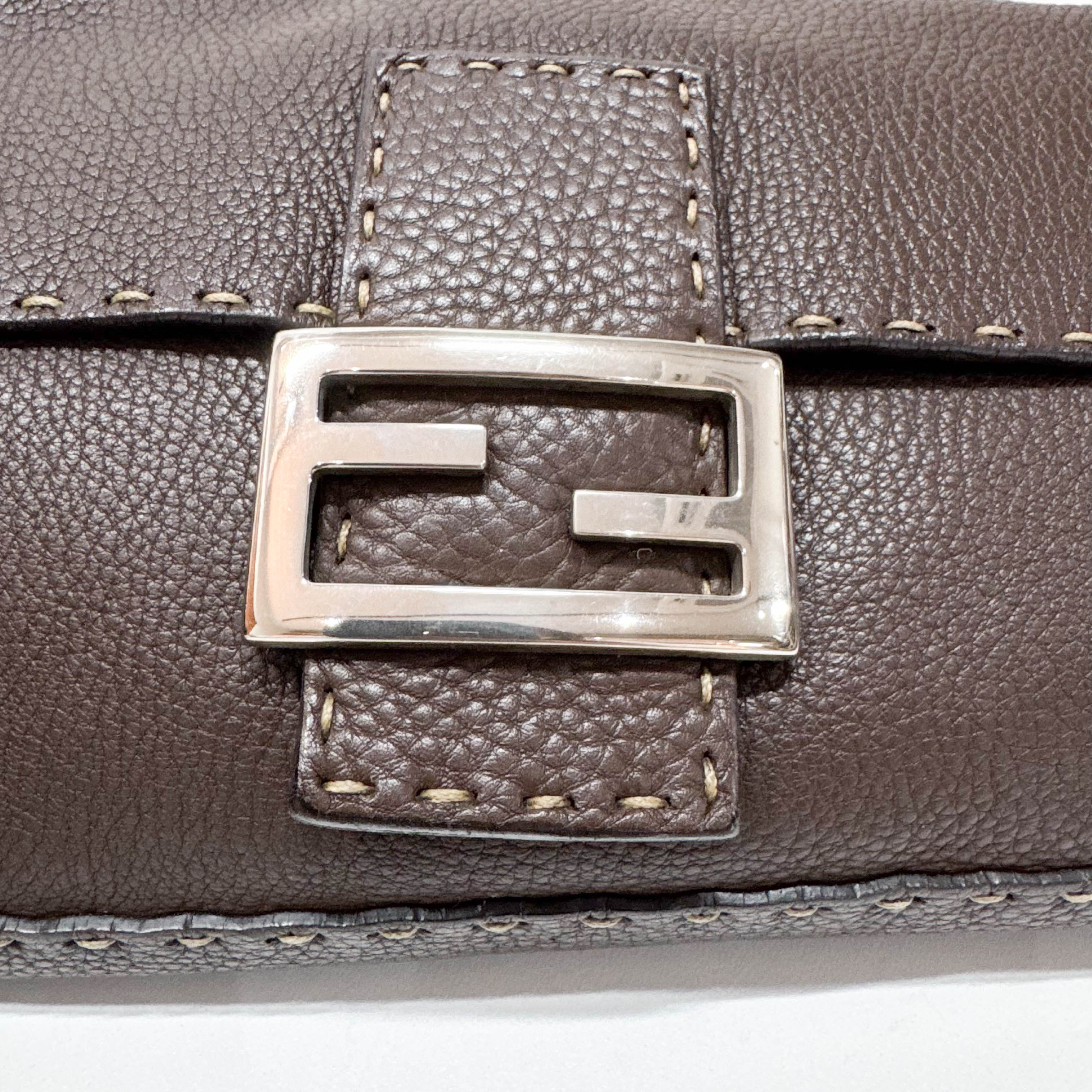 Selleria Baguette Brown Leather Shoulder Bag