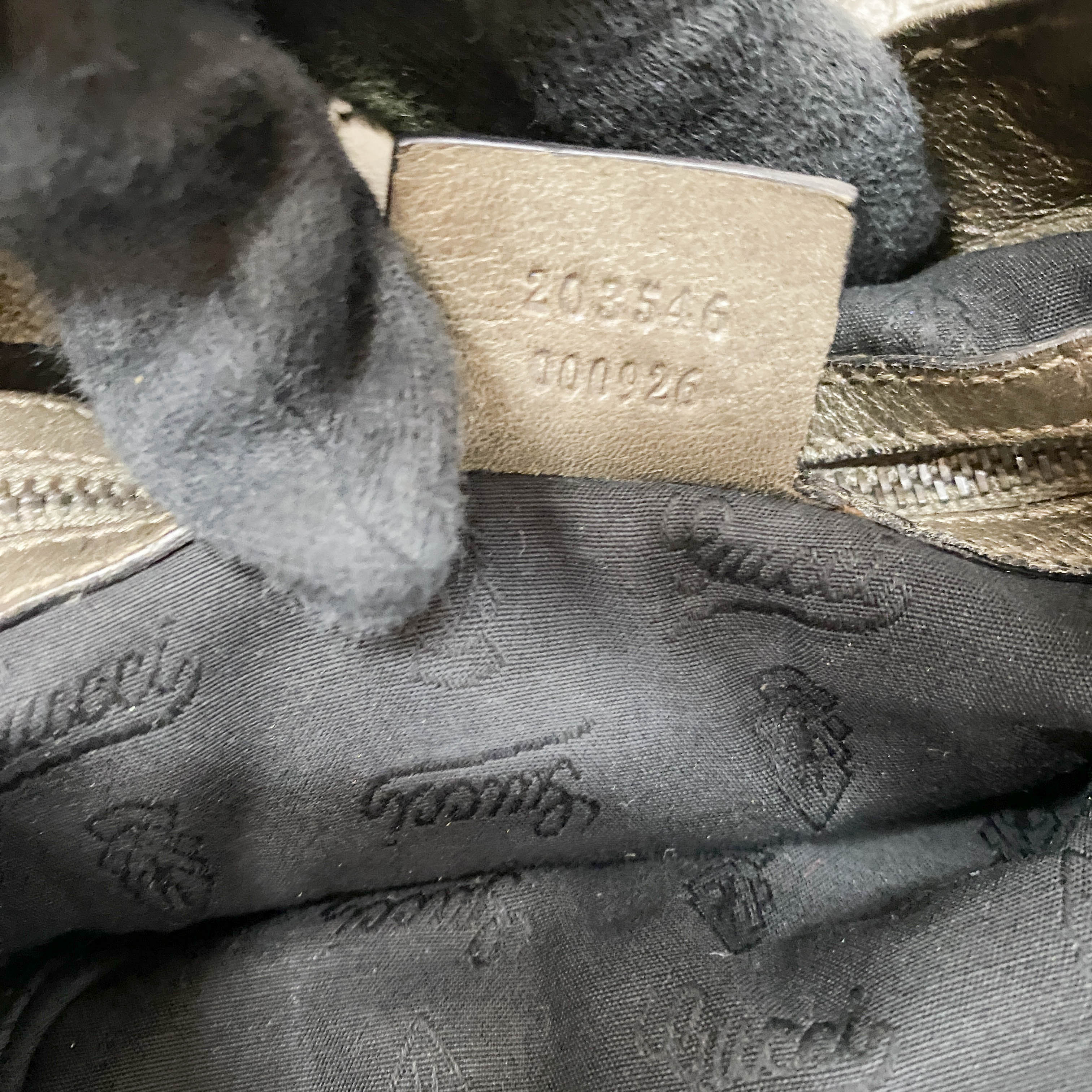 Guccisima Metalic Green Leather Hobo Shoulder Bag