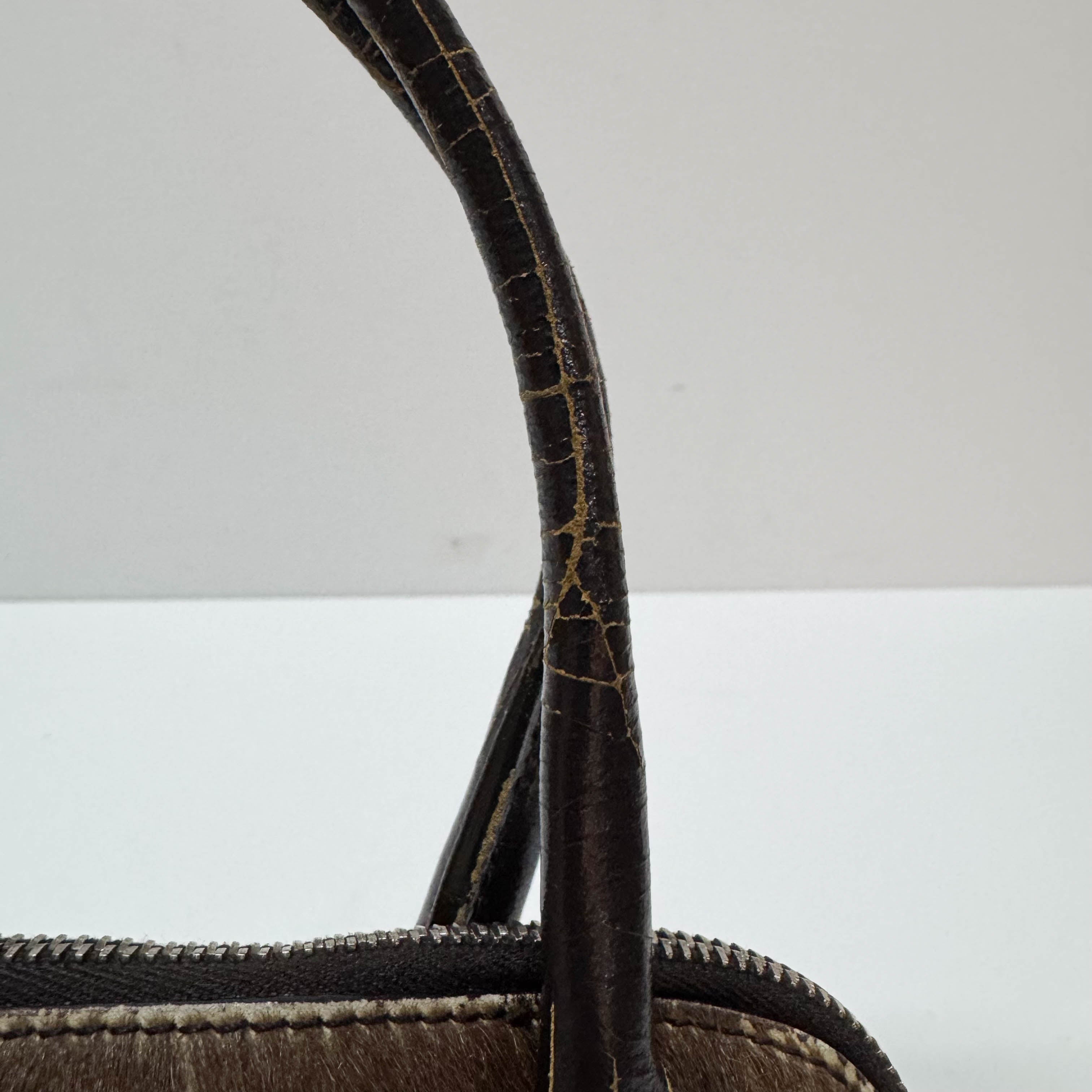 Cow Print Brown/White Pony Hair Shoulder Bag