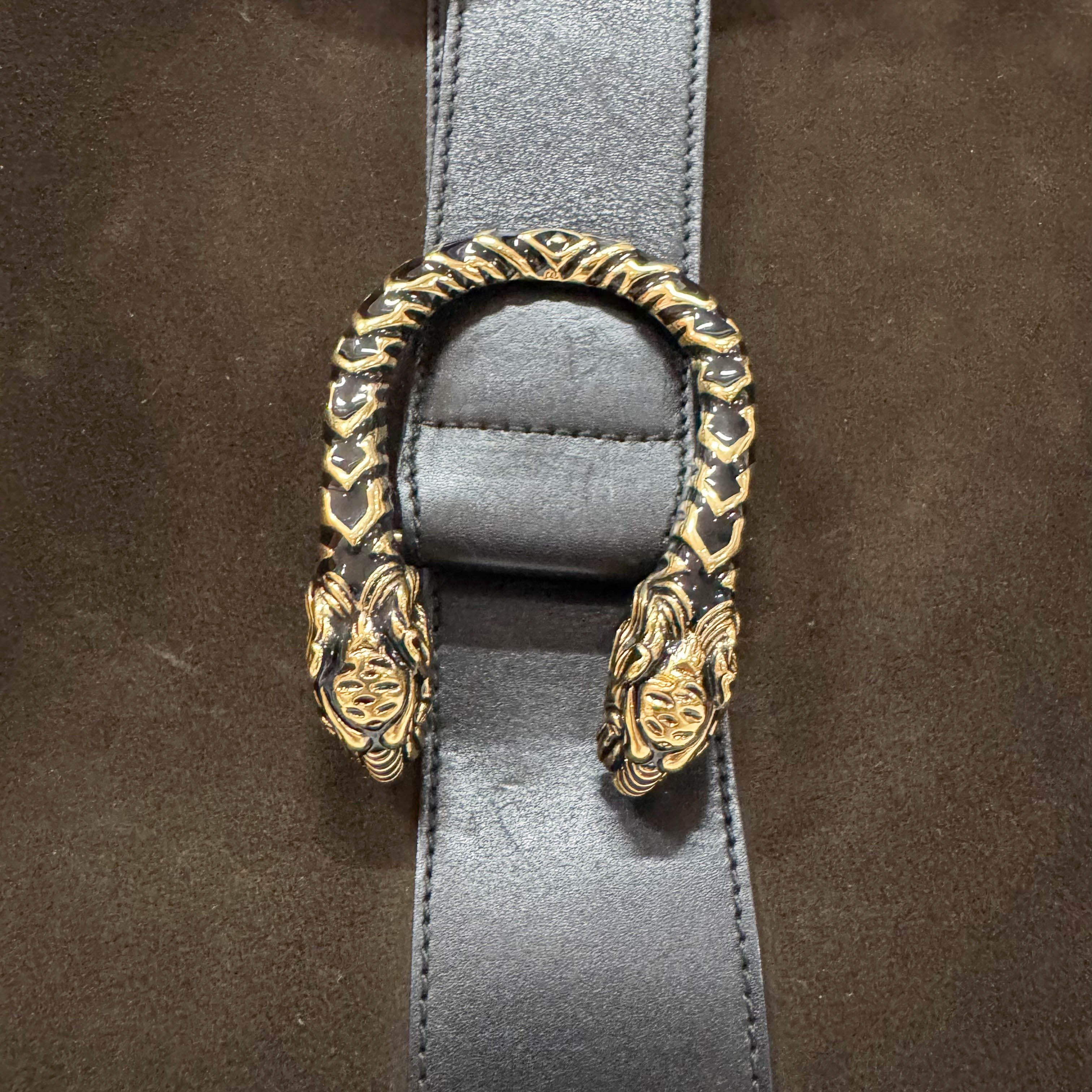 Dionysus Dark Brown Suede Hobo Bag