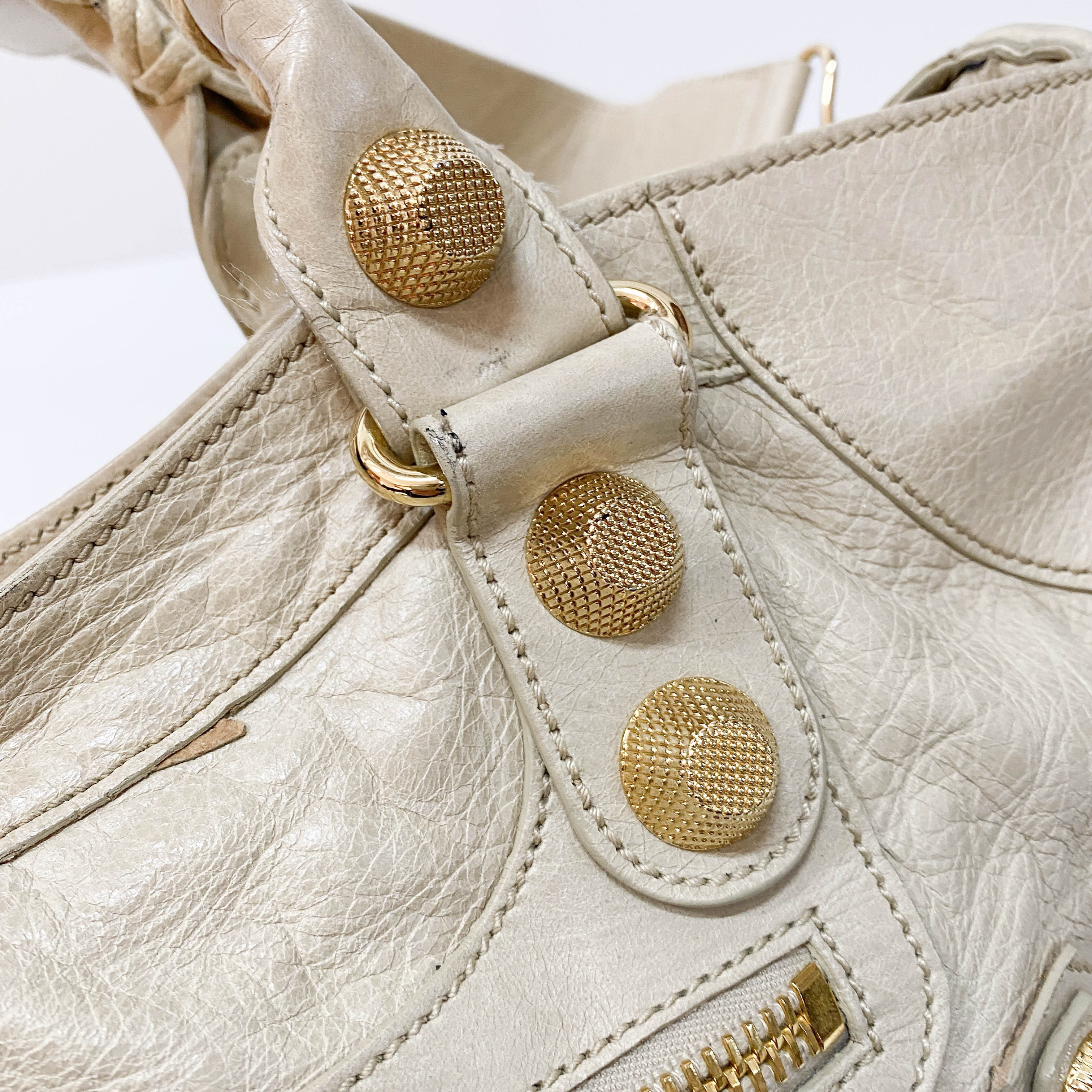 The Part Time Light Beige Calfskin Leather Two Way Bag