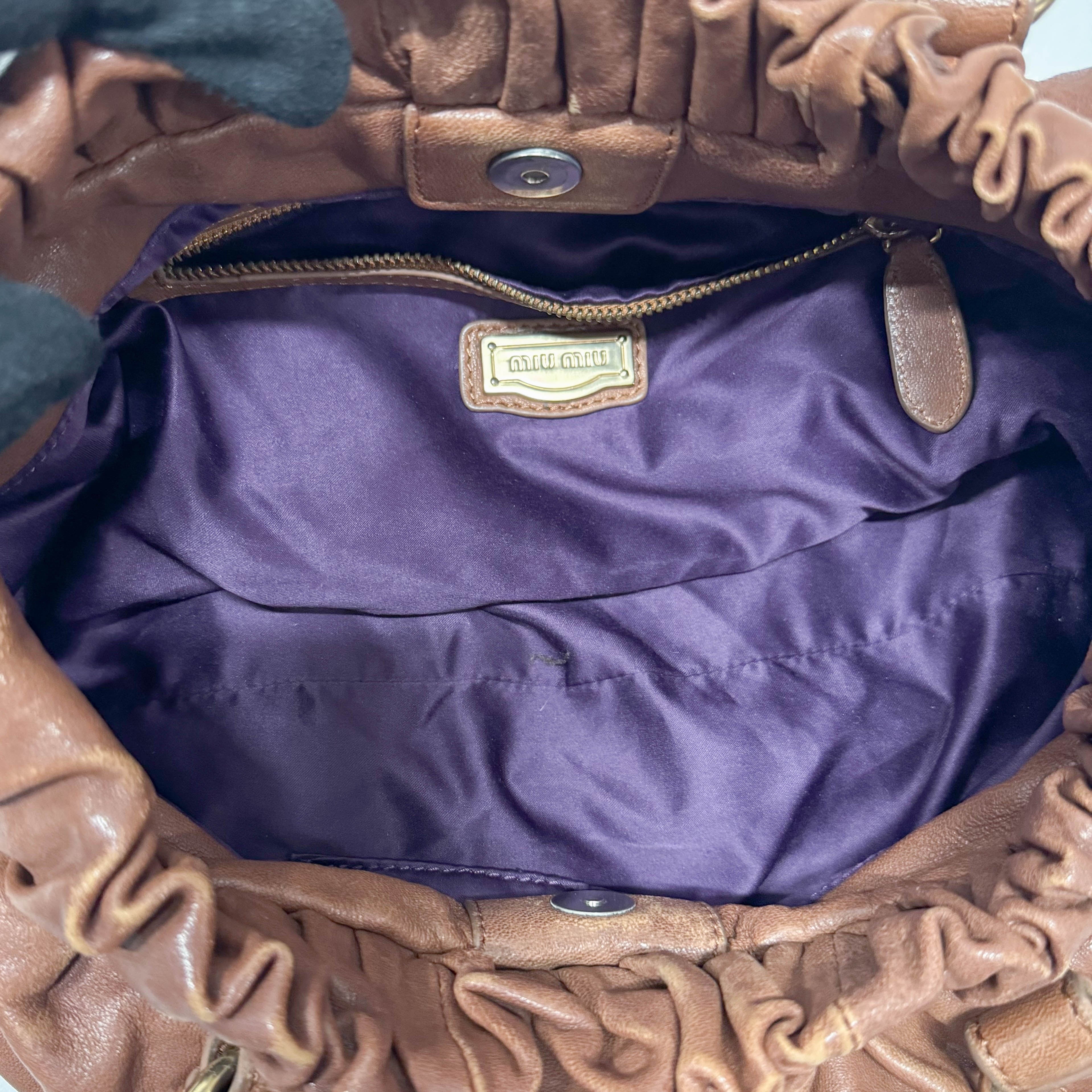 Vittelo Brown Leather Hand Bag