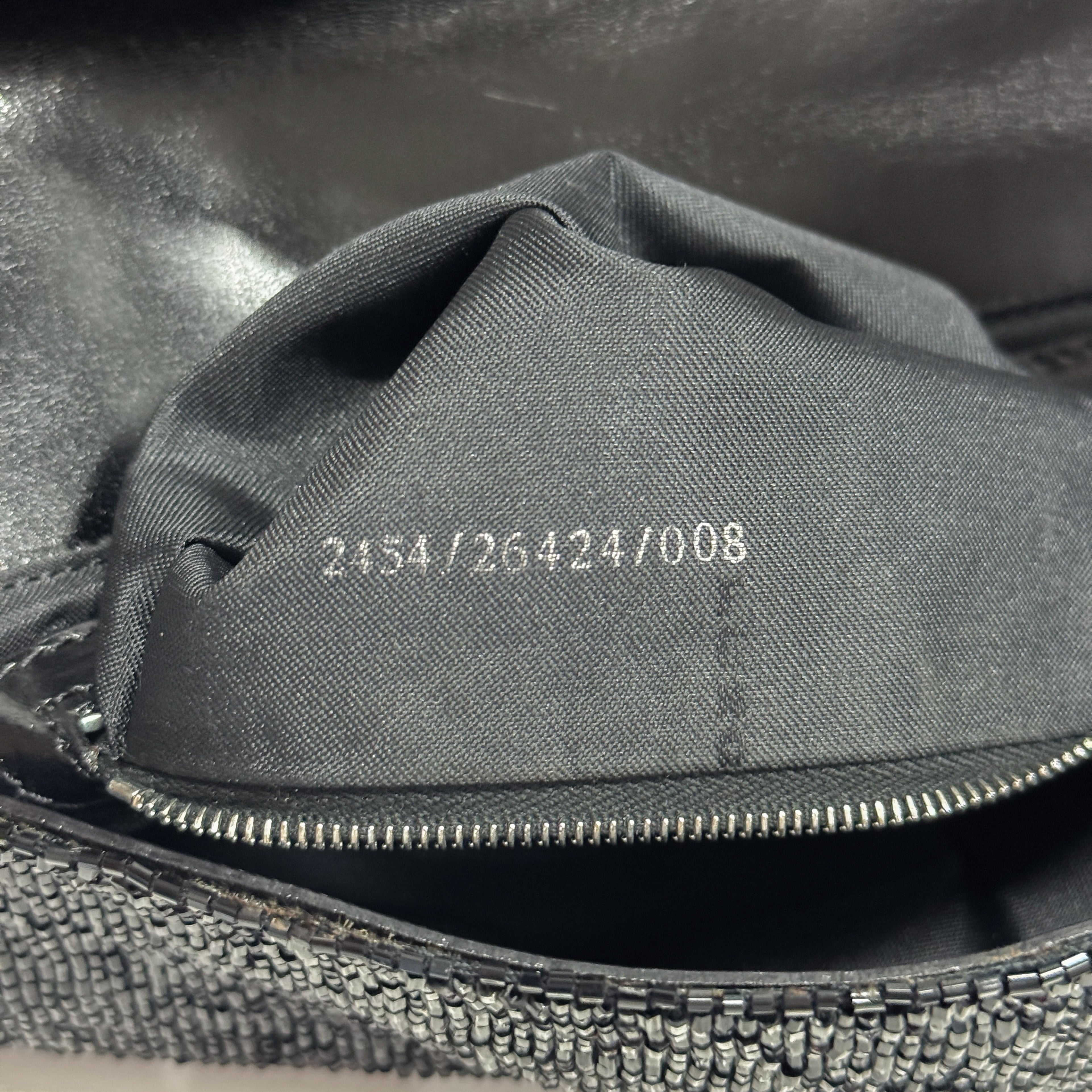 Baguette Black Beaded Shoulder Bag