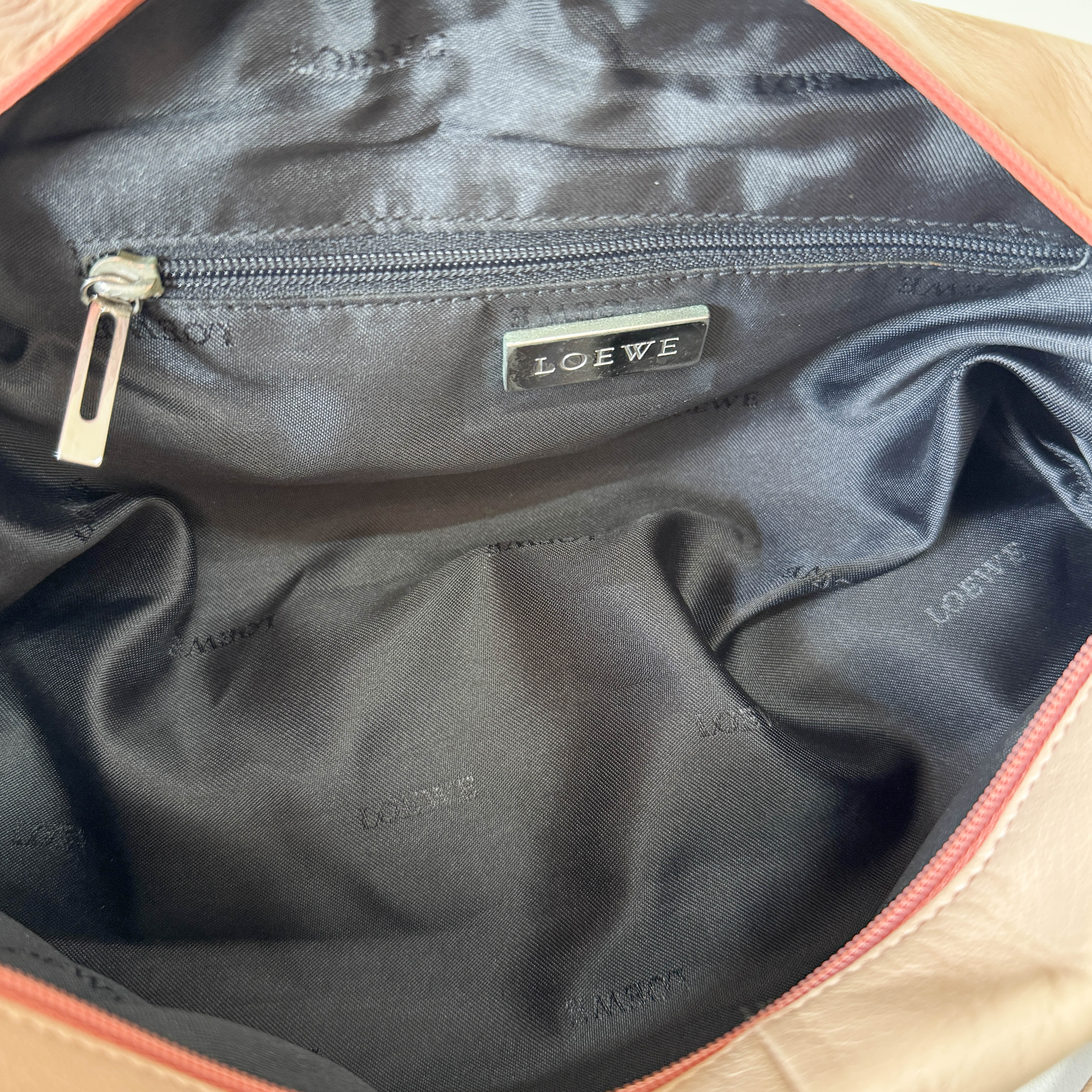 Anagram Pink/Beige Leather Shoulder Bag