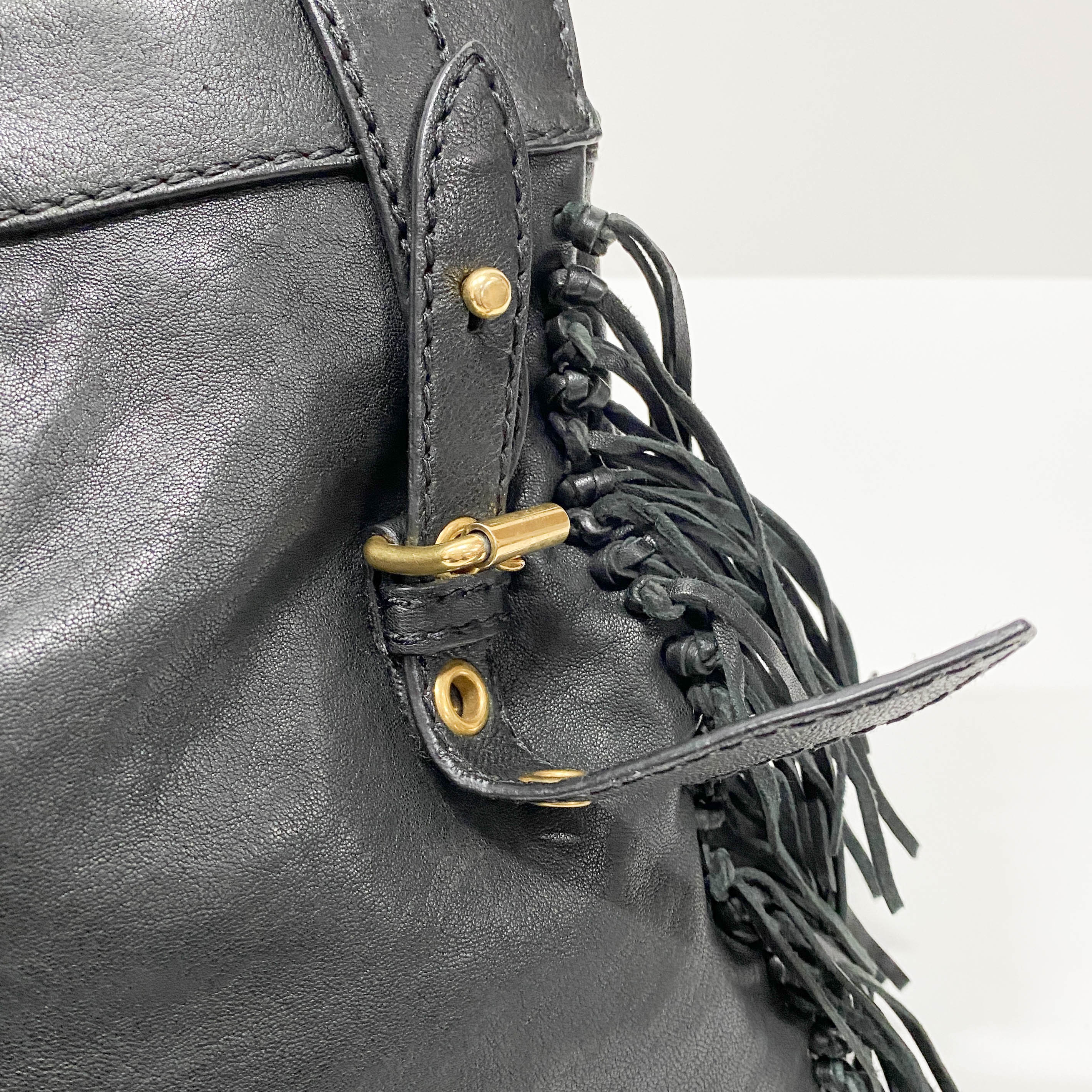 Vitello Caribu Black Calfskin Leather Hand Bag