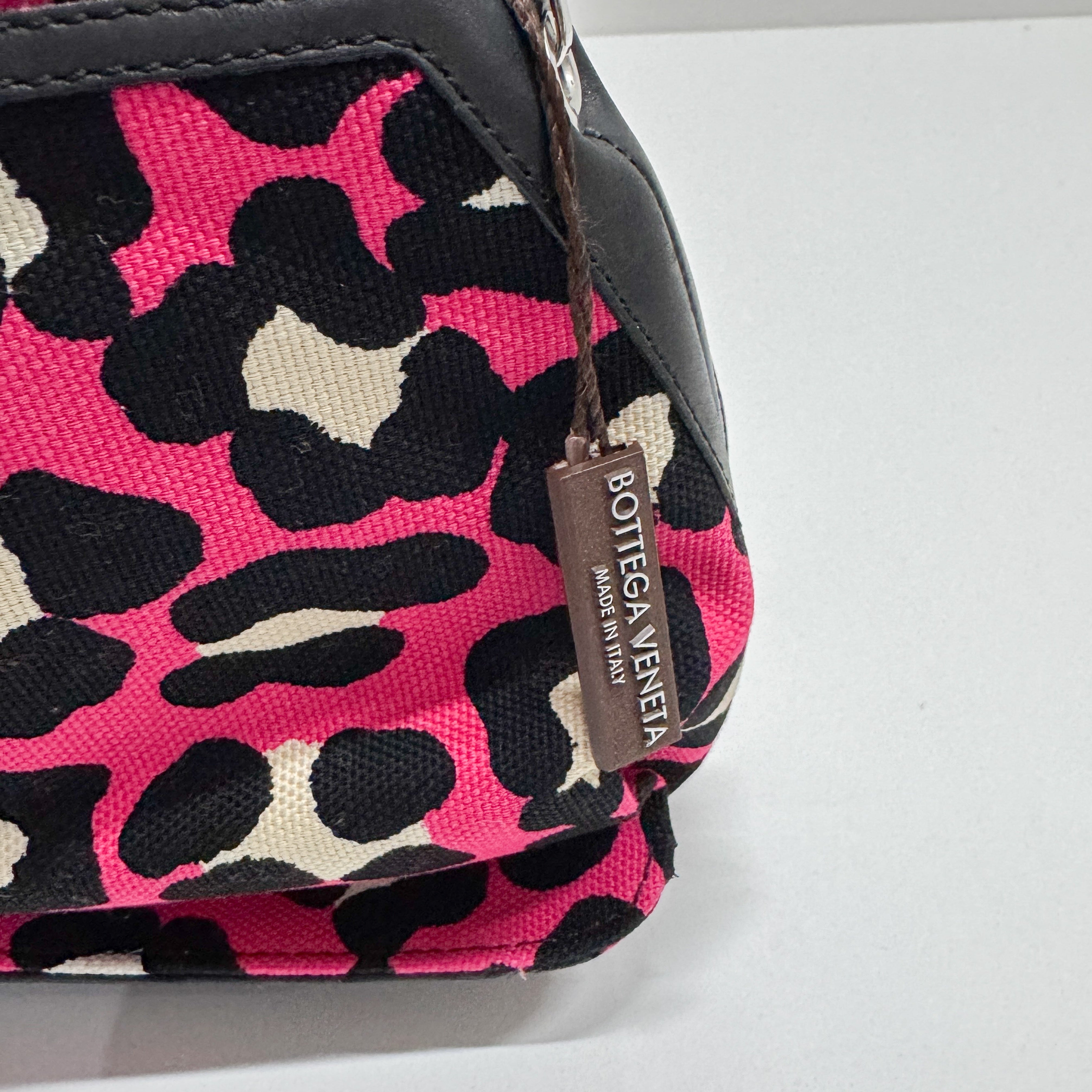Pink Leopard Print Cotton Shoulder Bag
