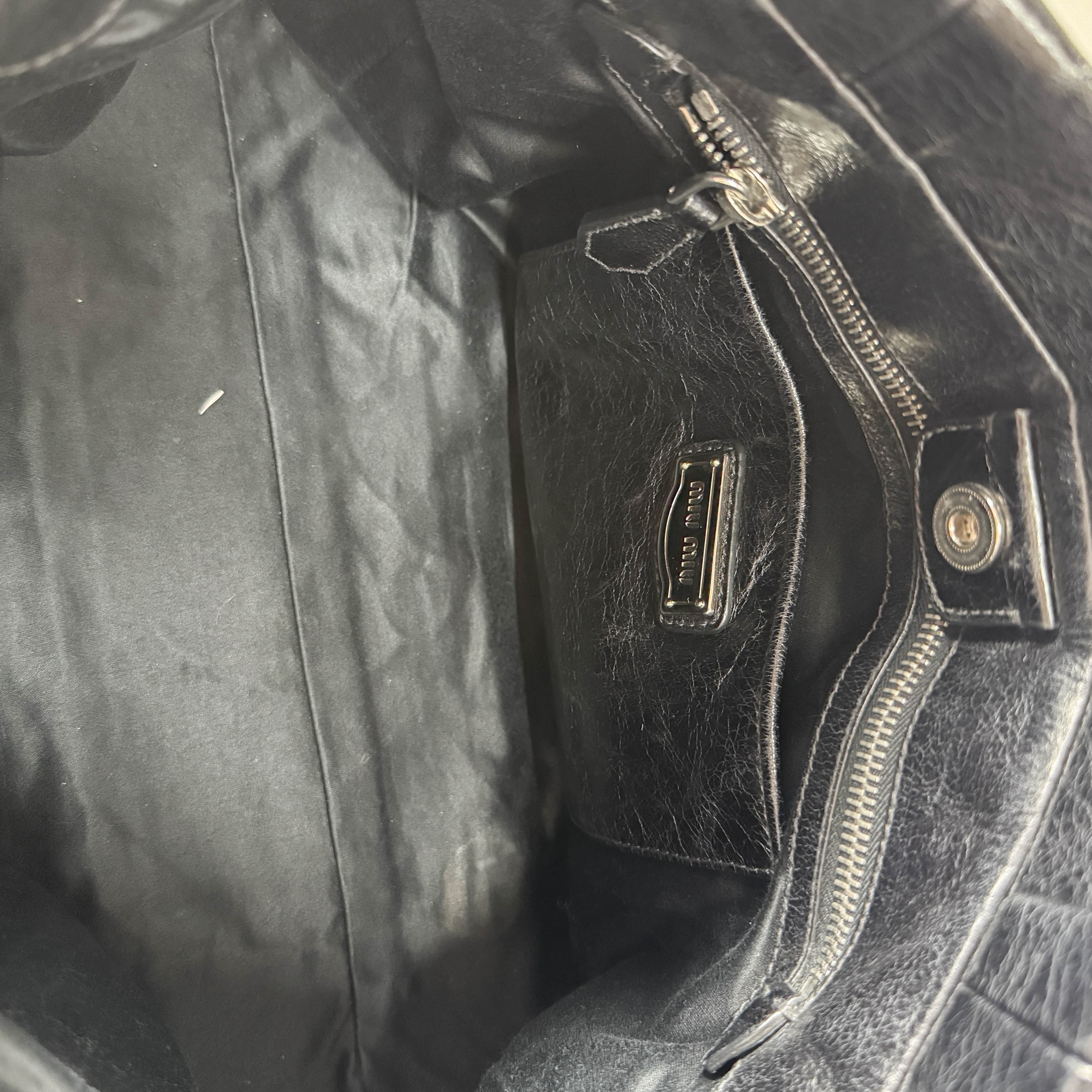 Vitello Black Leather Two Way Bag