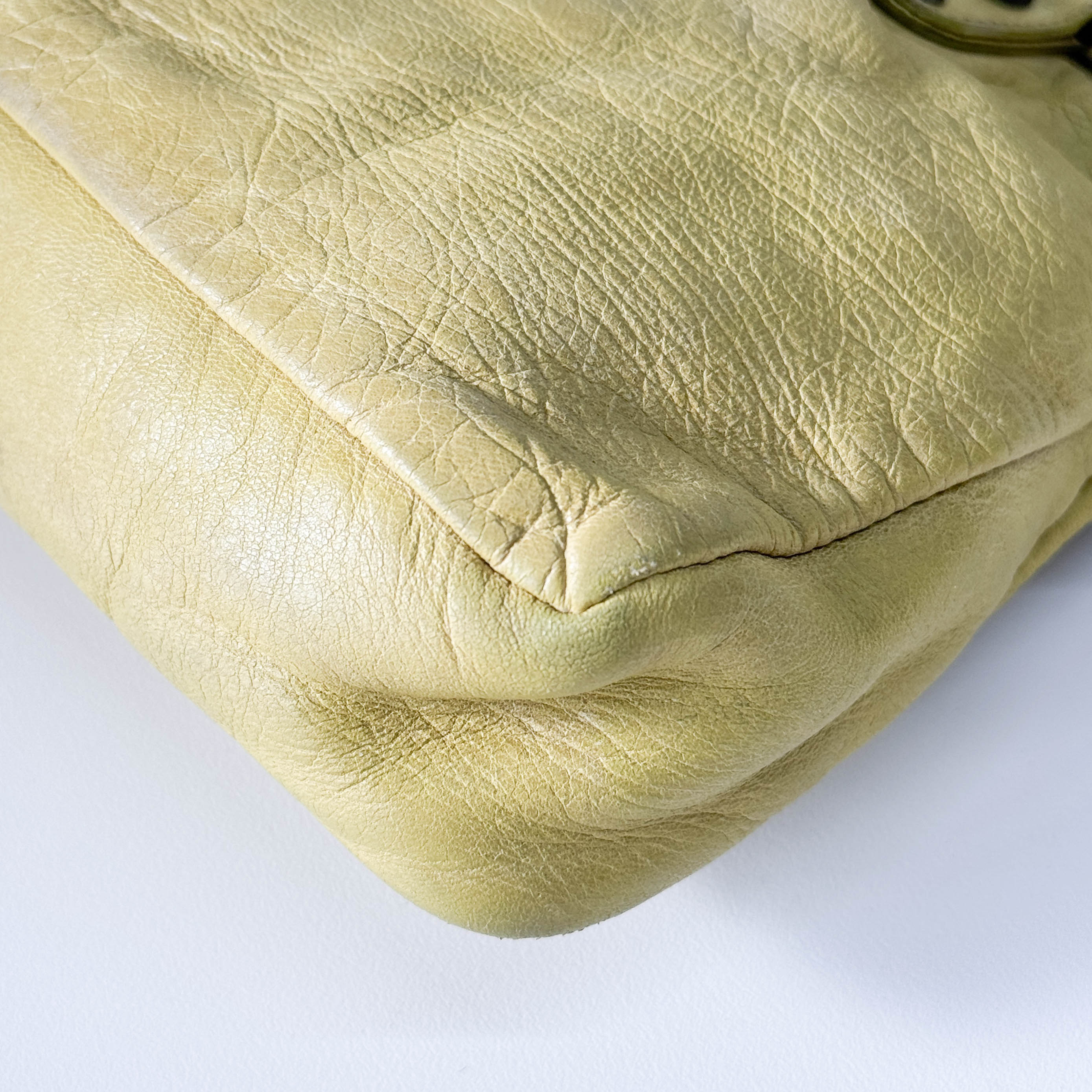 The First Soft yellow Calfskin Leather Two Way Bag