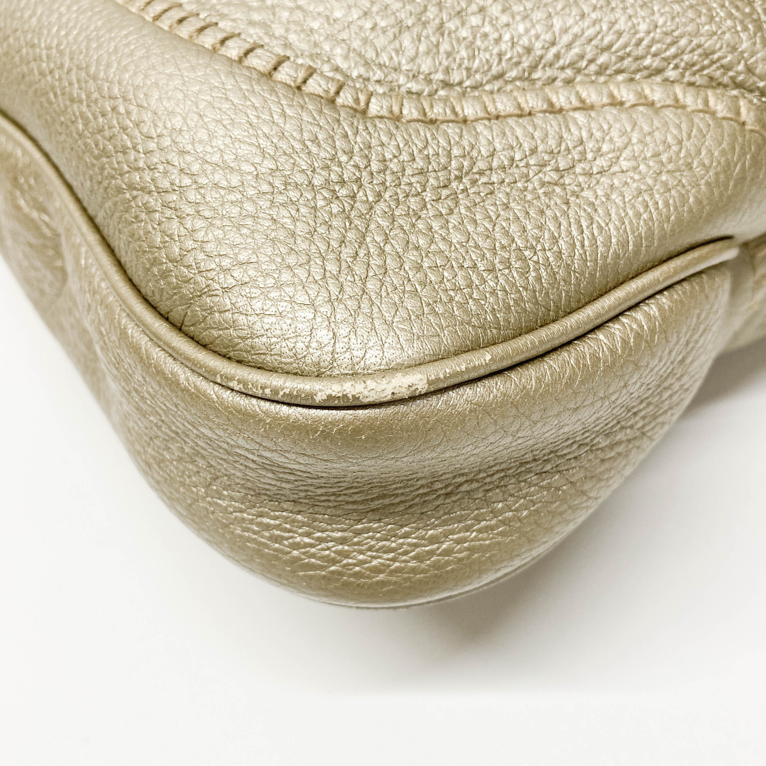 Jackie Gold Metallic Shoulder Bag