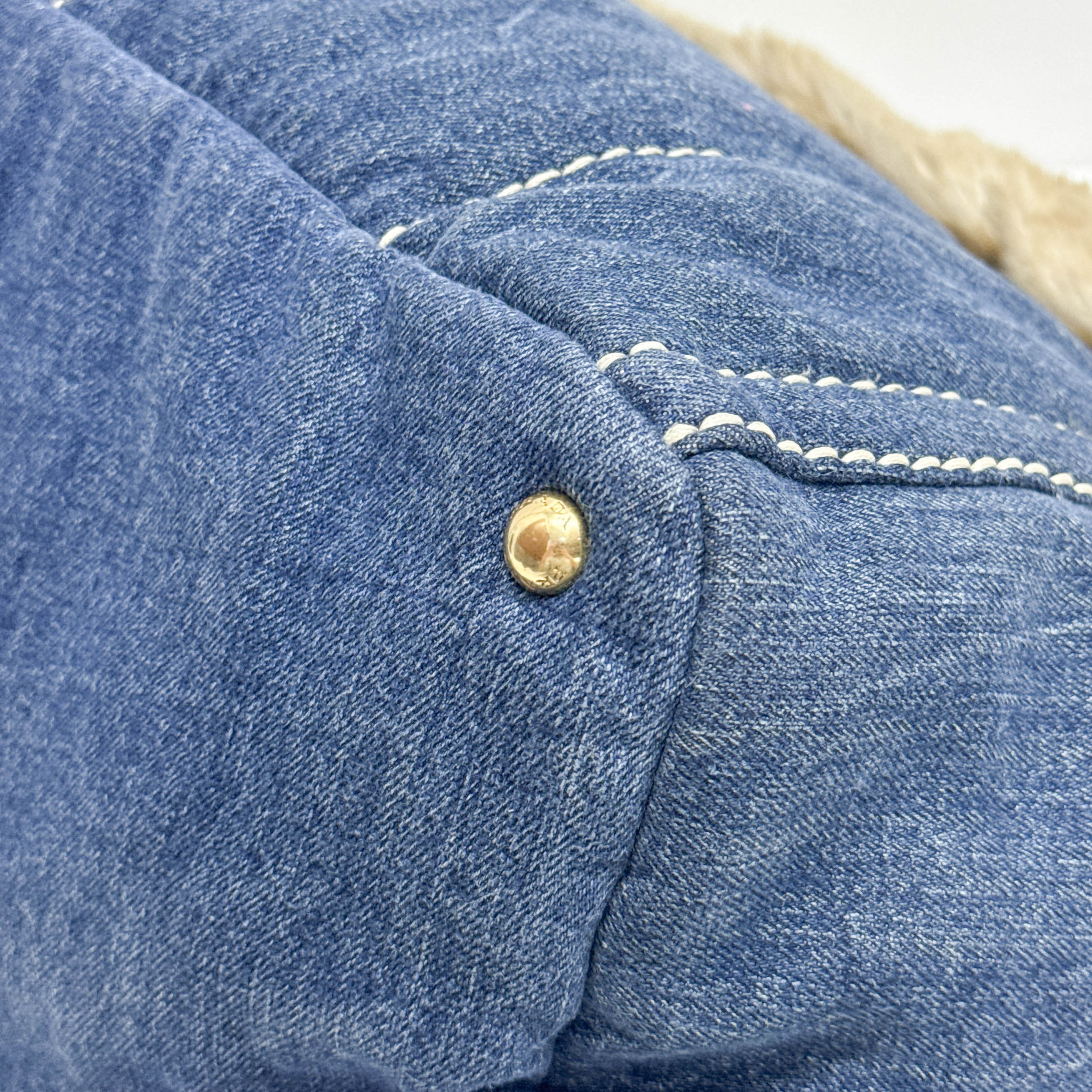 Vintage Blue Denim Two Way Bag