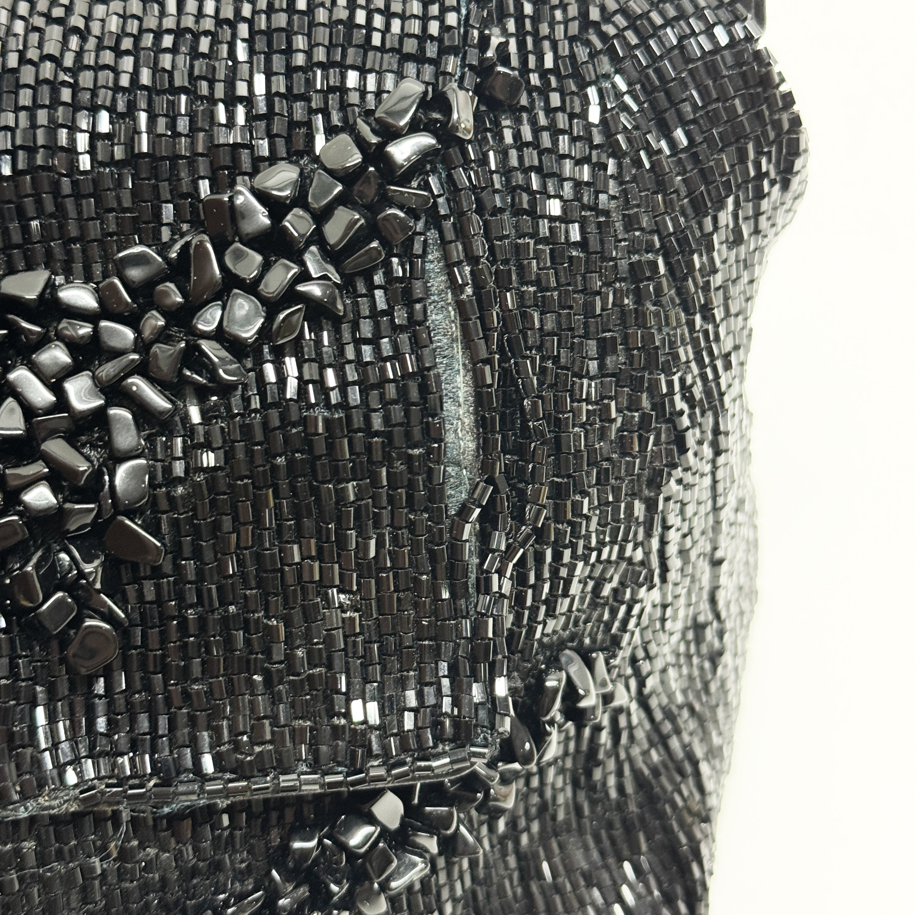 Mamma Baguette Black Beads Shoulder Bag