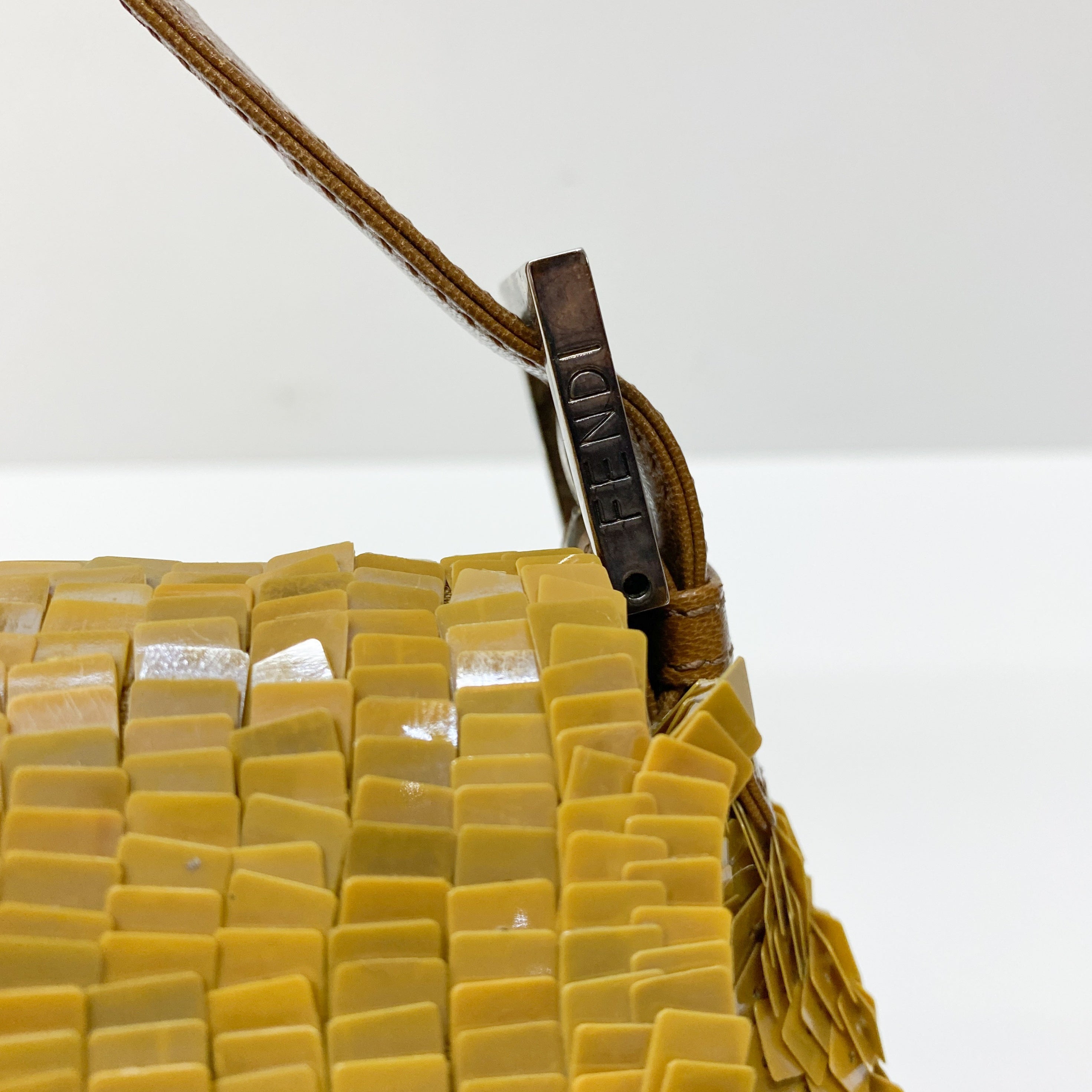 Mamma Baguette Caramel Brown Sequin Shoulder Bag