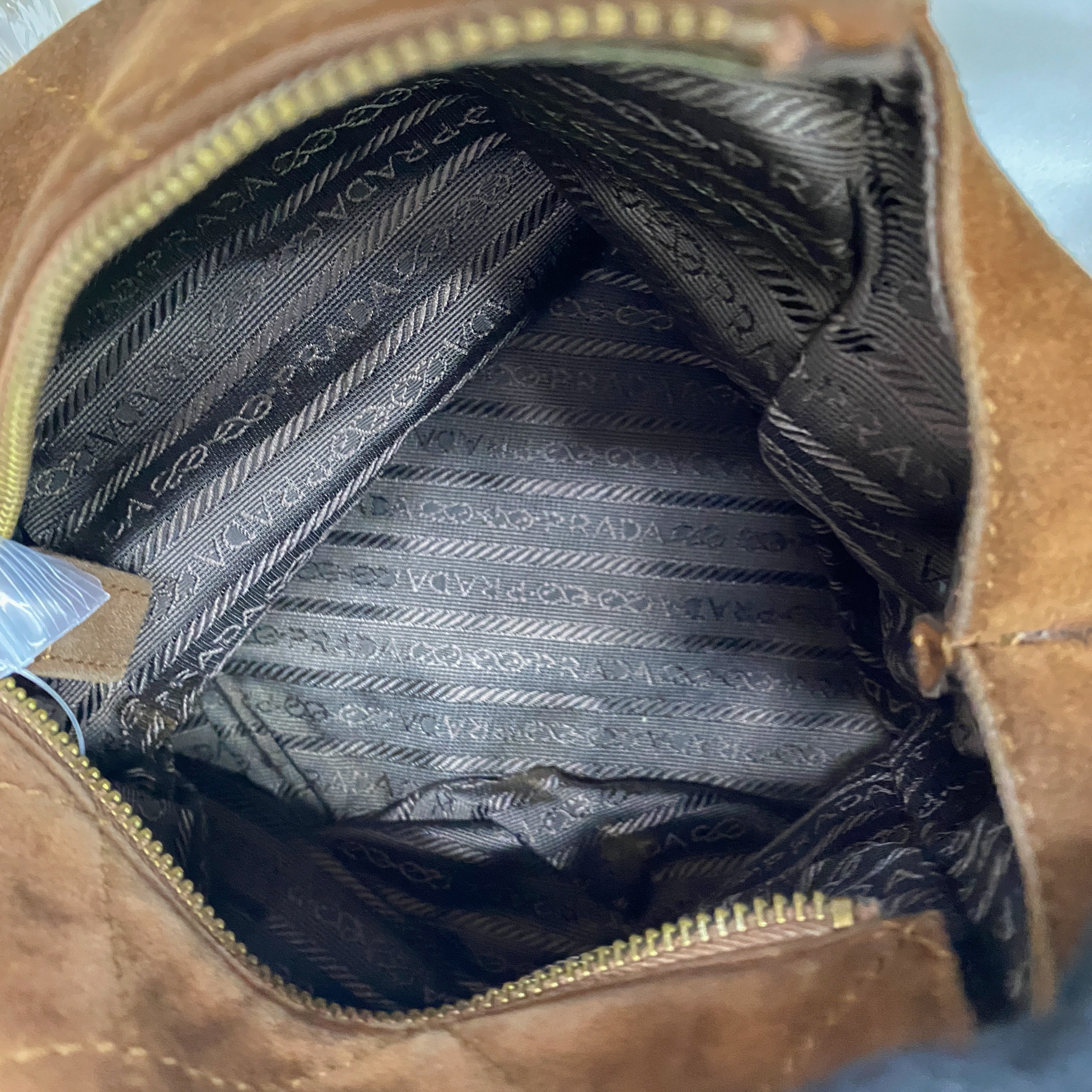 Gold Chain Brown Suede Shoulder Bag