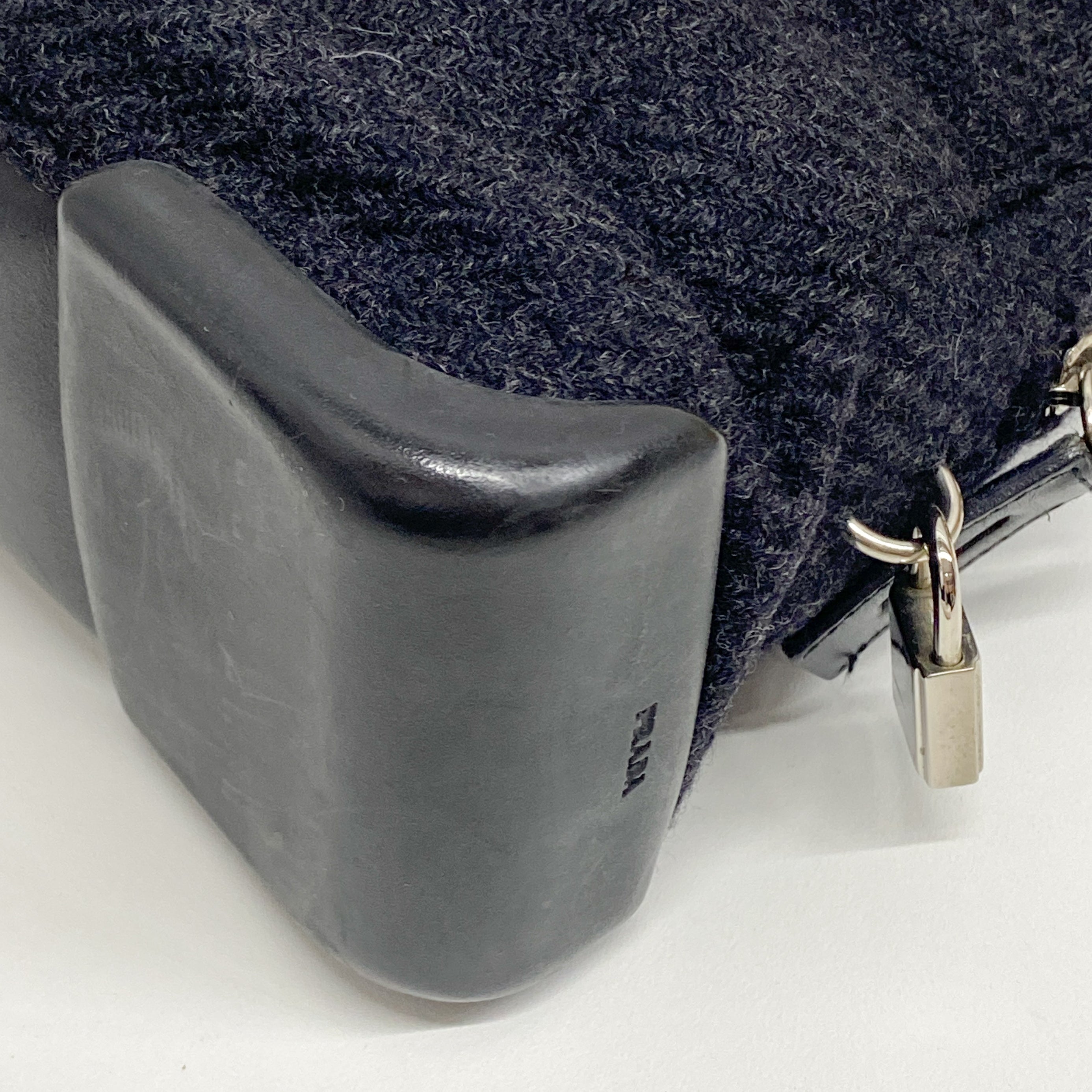 Vintage Black Wool Shoulder Bag