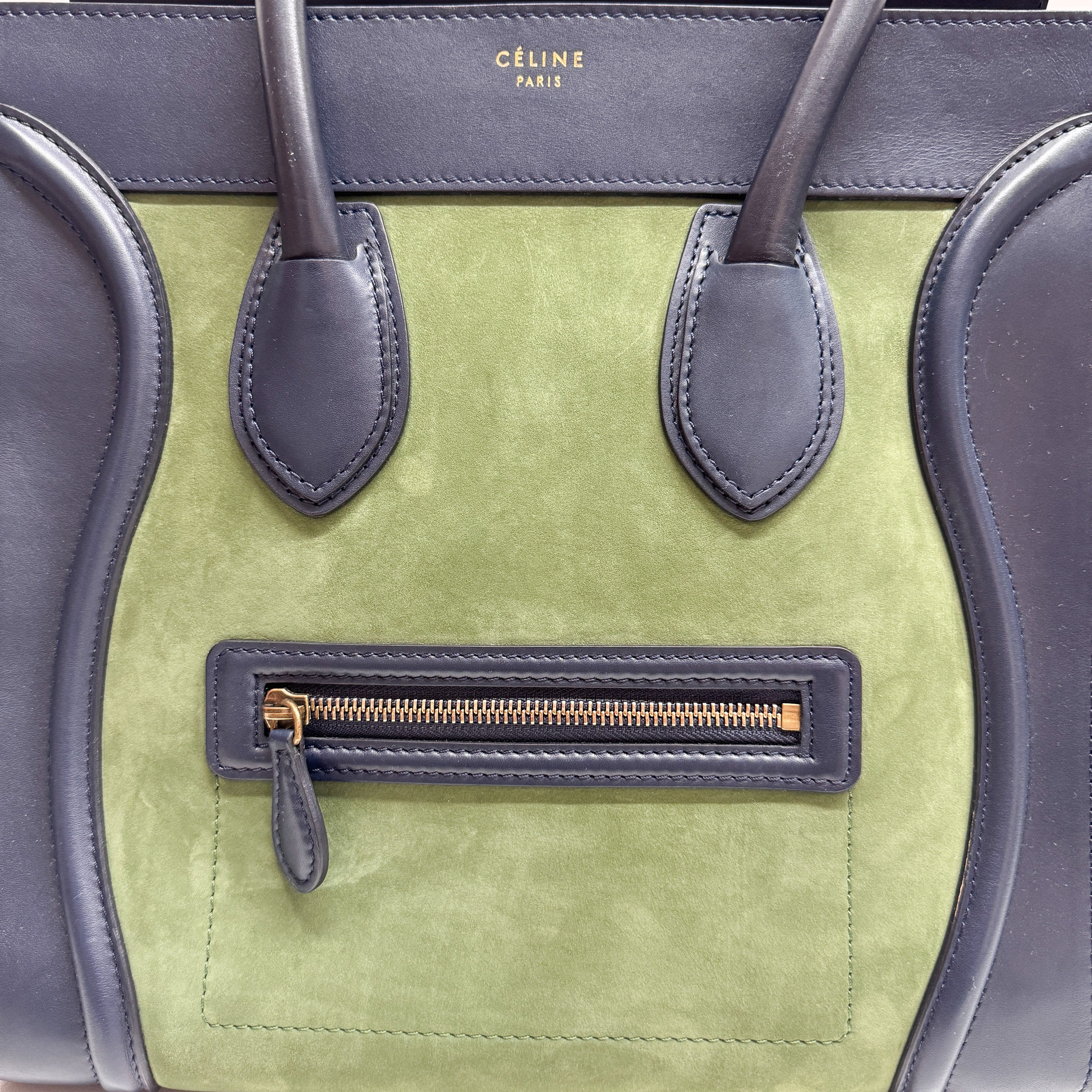 Luggage Micro Multicolored Suede Hand Bag