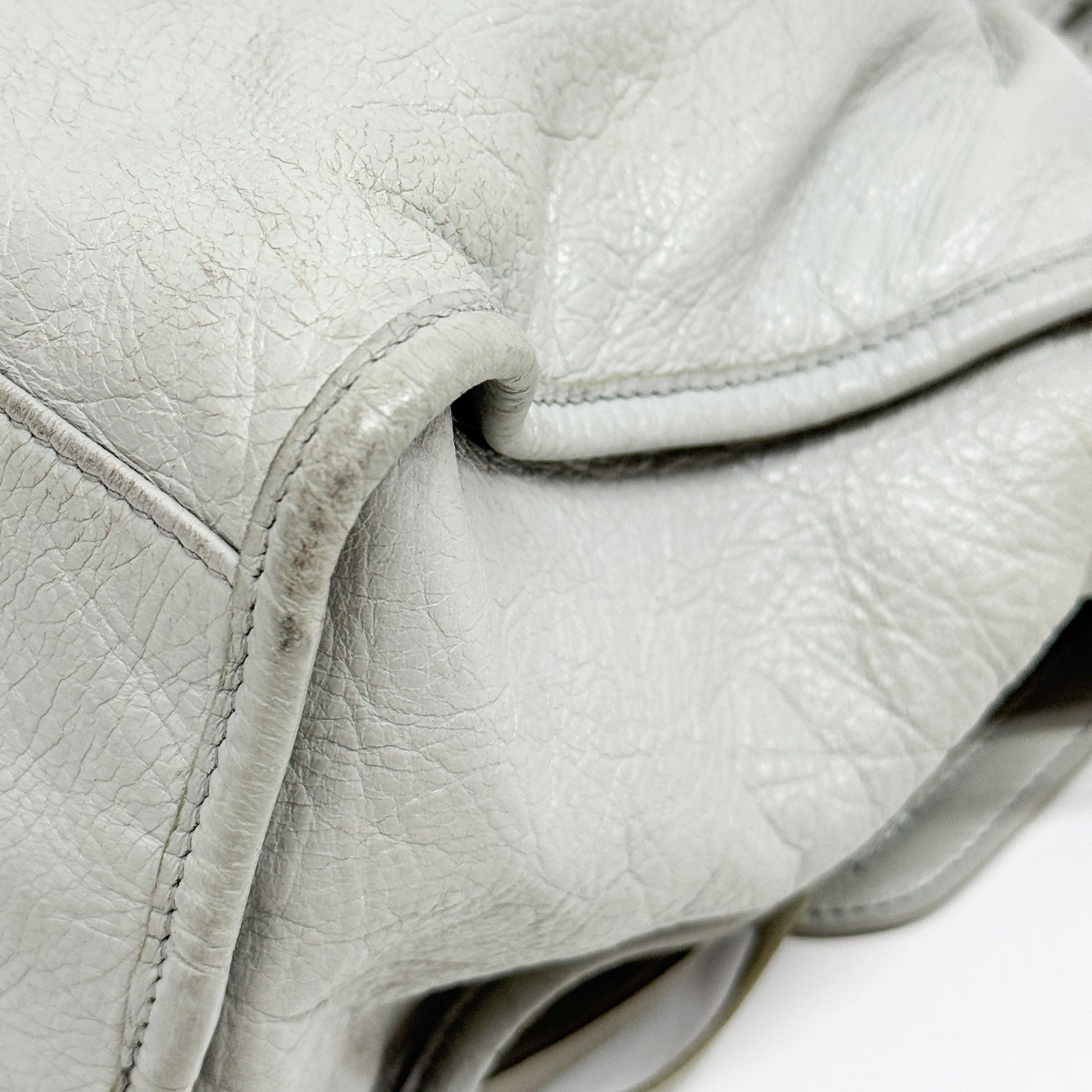 The City Grey Calfskin Leather Two Way Bag