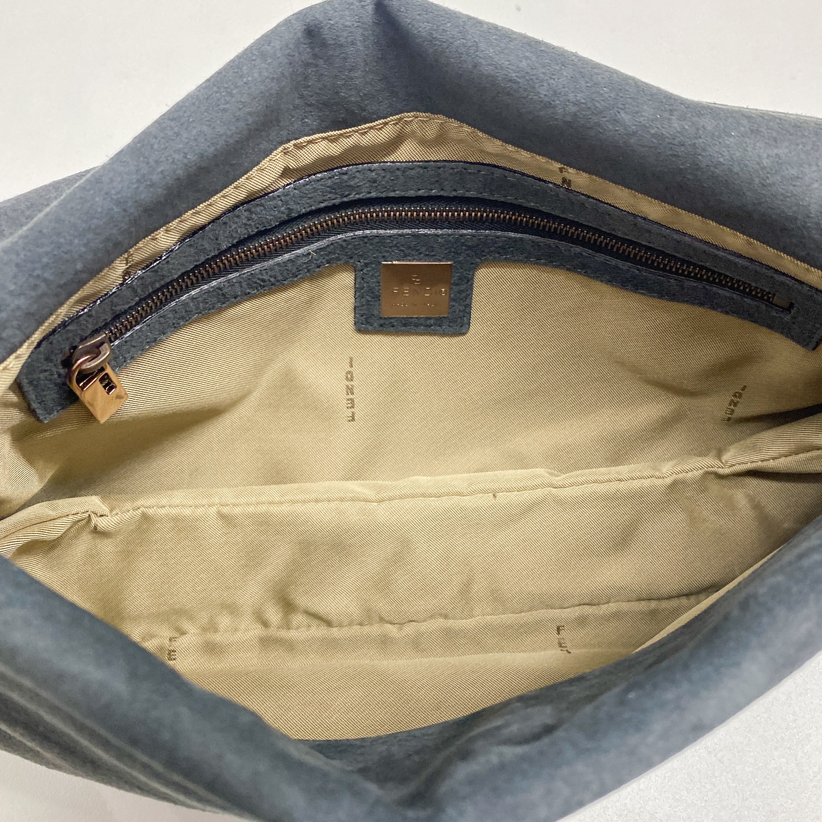 Vintage Grey Suede Shoulder Bag