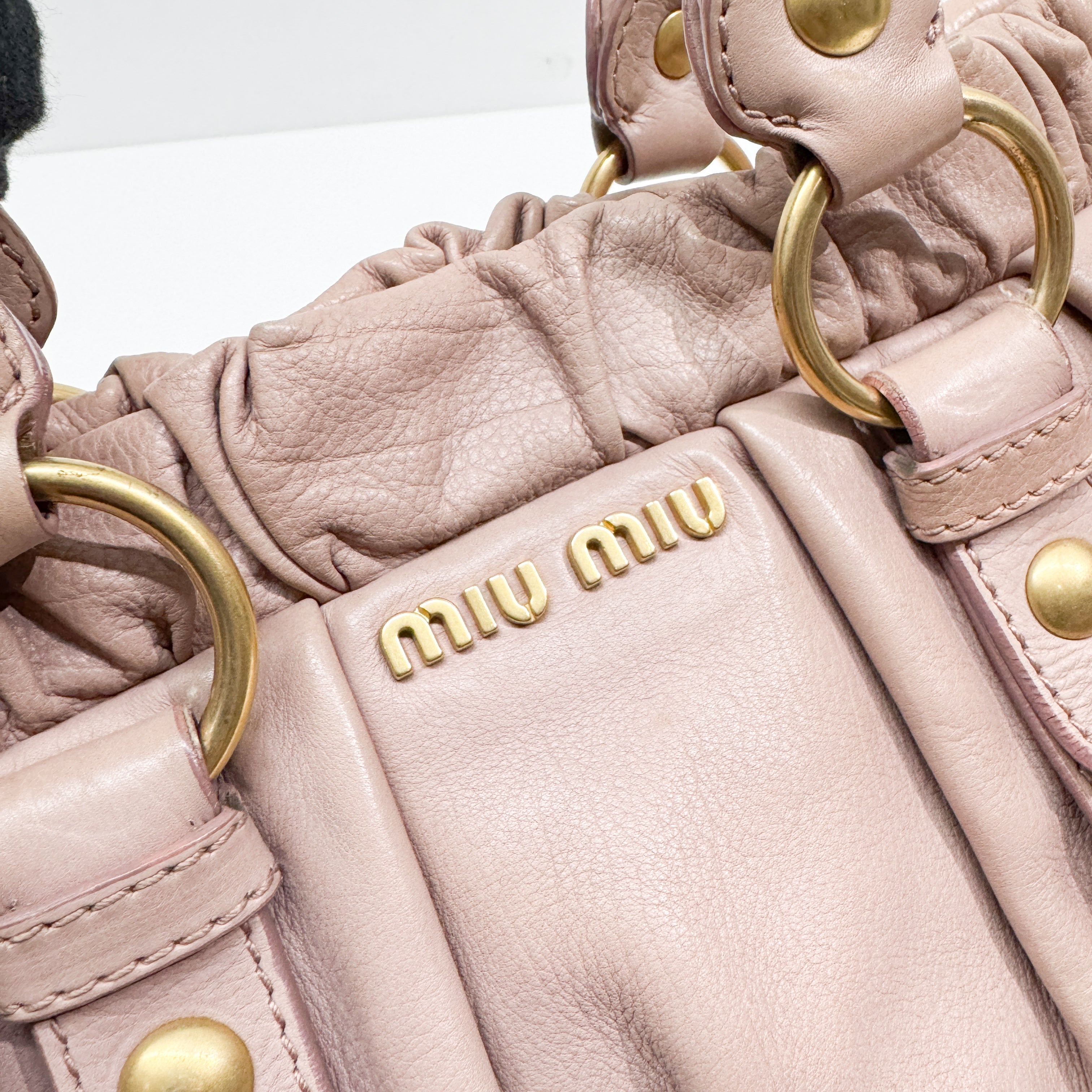 Vitello Pink Leather Two Way Bag