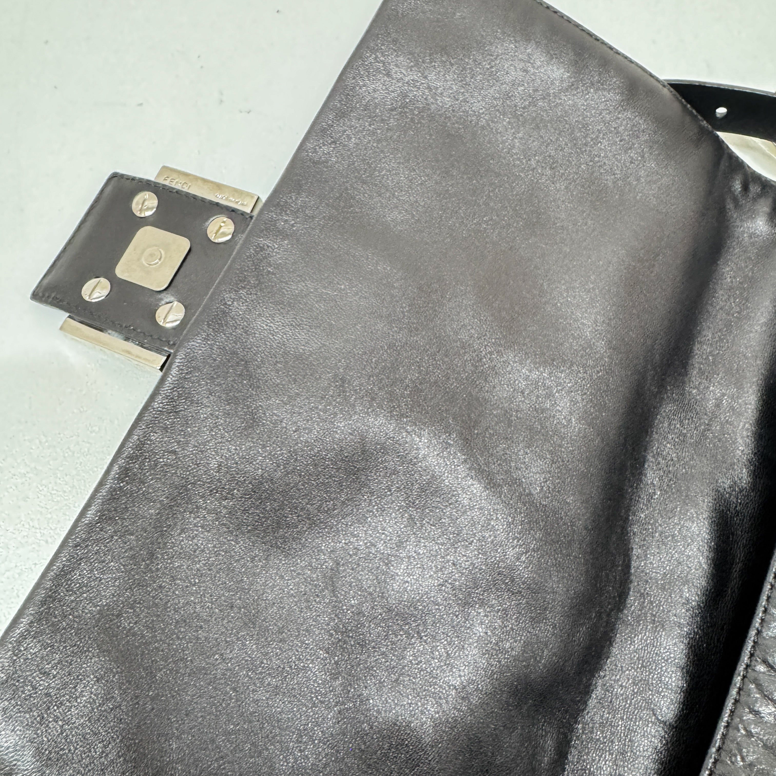 Mamma Baguette Black Leather Shoulder Bag