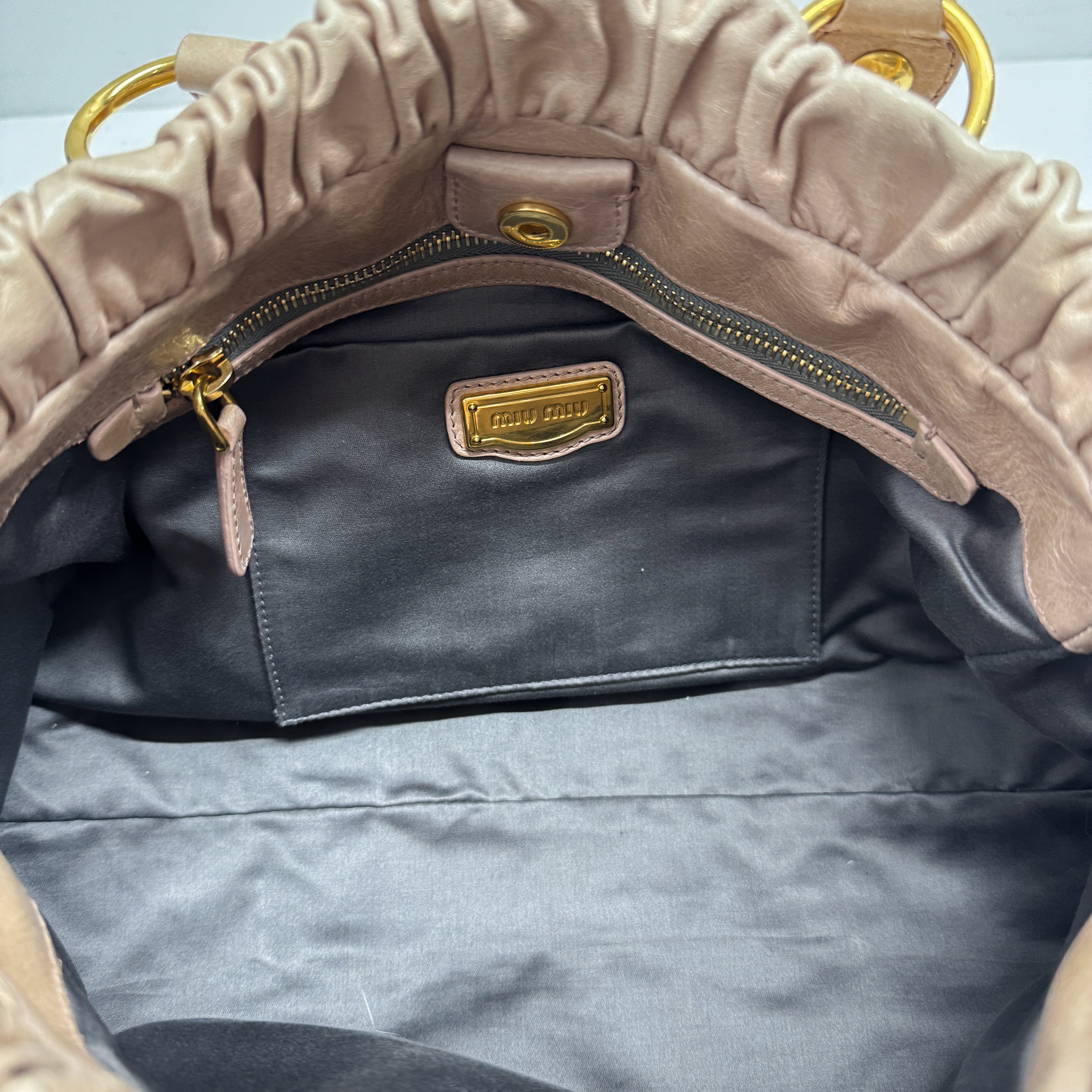 Vitello Bauletto Pink Leather Handle Bag