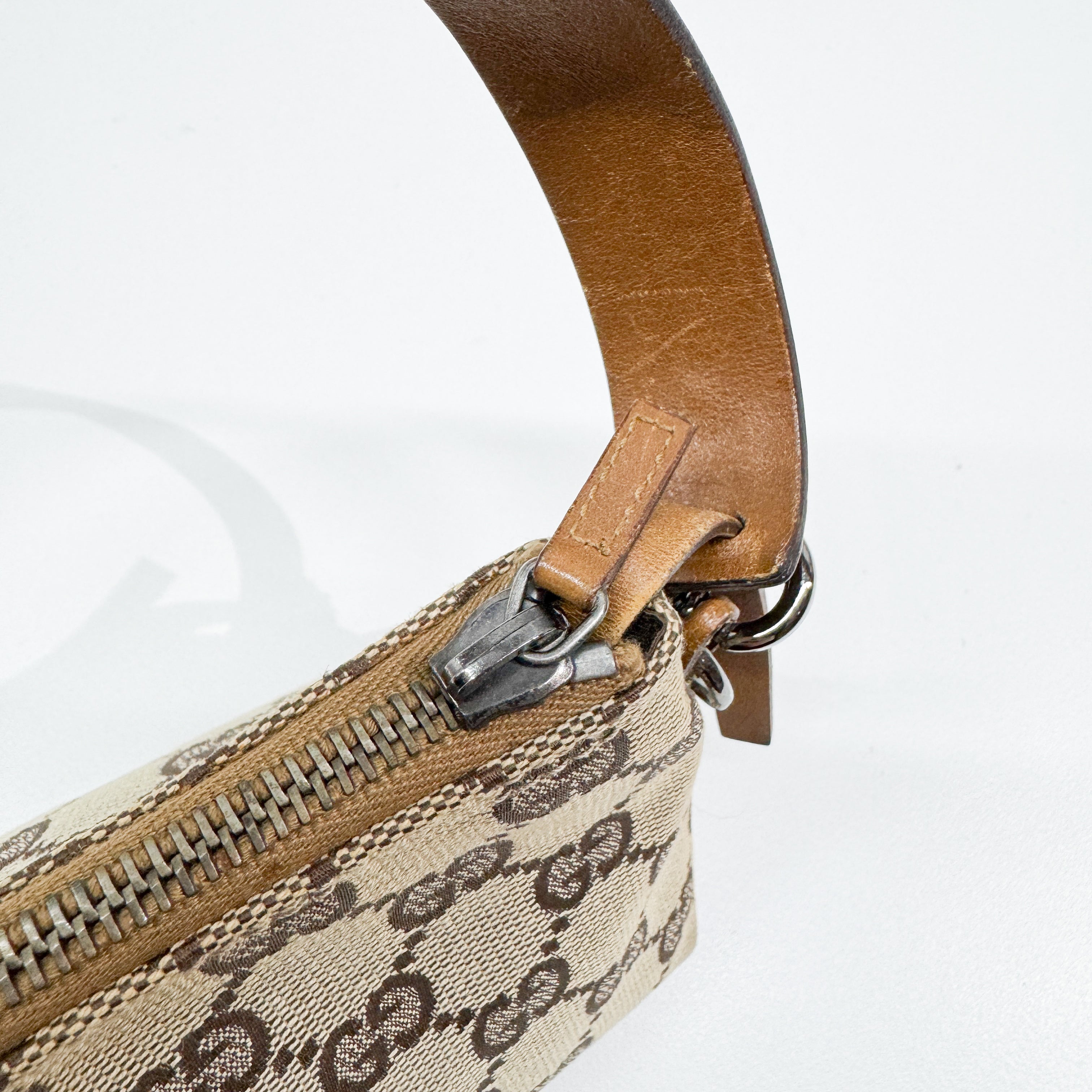 GG Beige Canvas Shoulder Bag