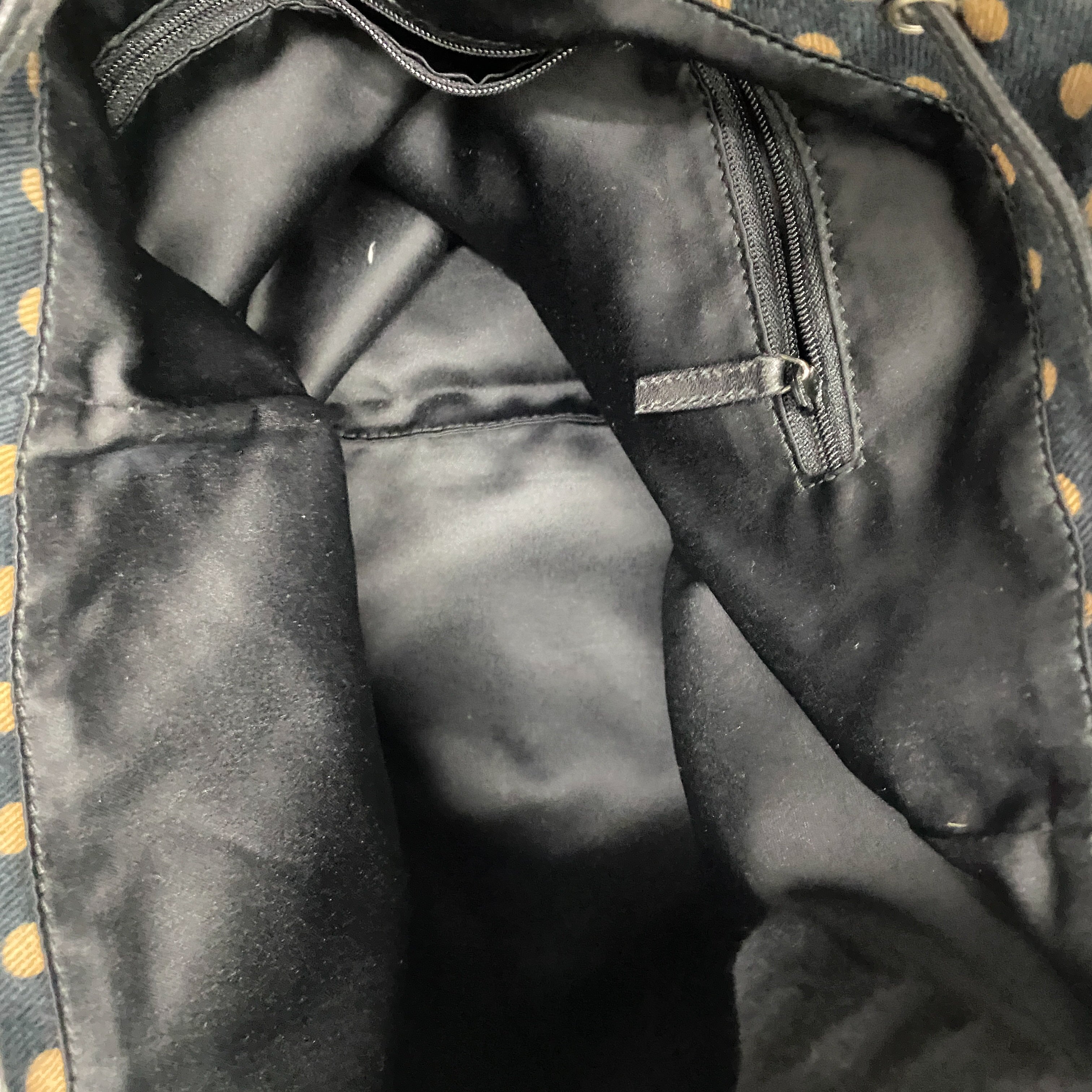 Yellow Dotted Canvas Blue Tote Bag