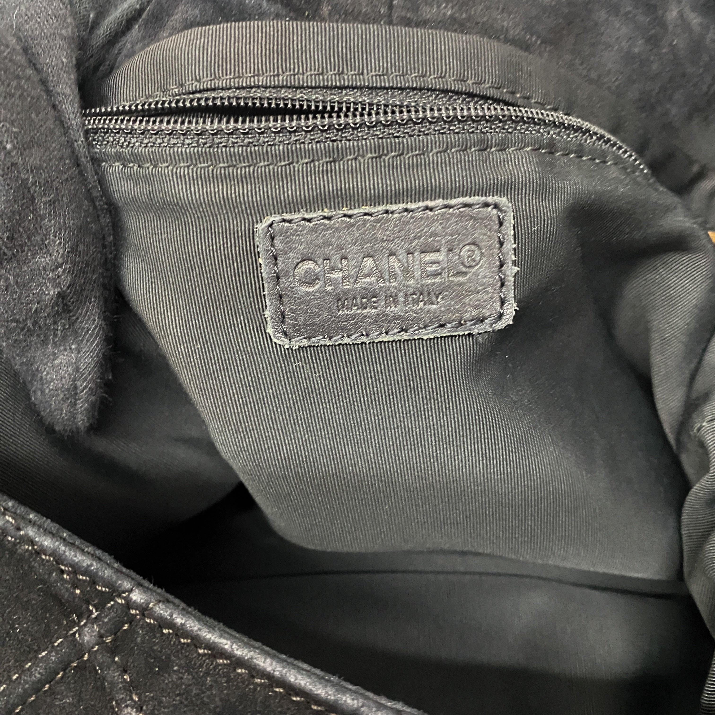 Metalesse Black Suede Hobo Shoulder Bag