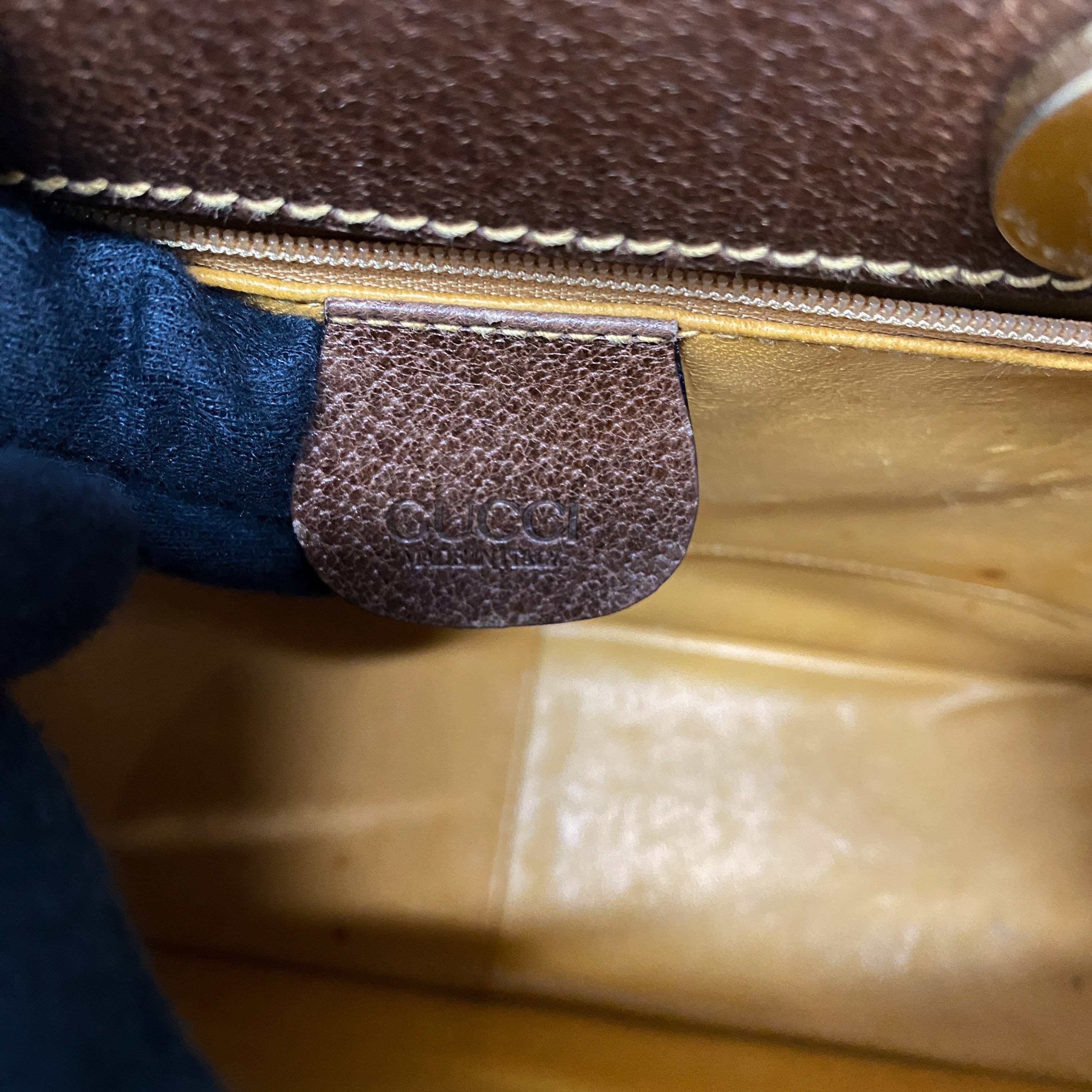 Horsebit Brown Leather Hand Bag