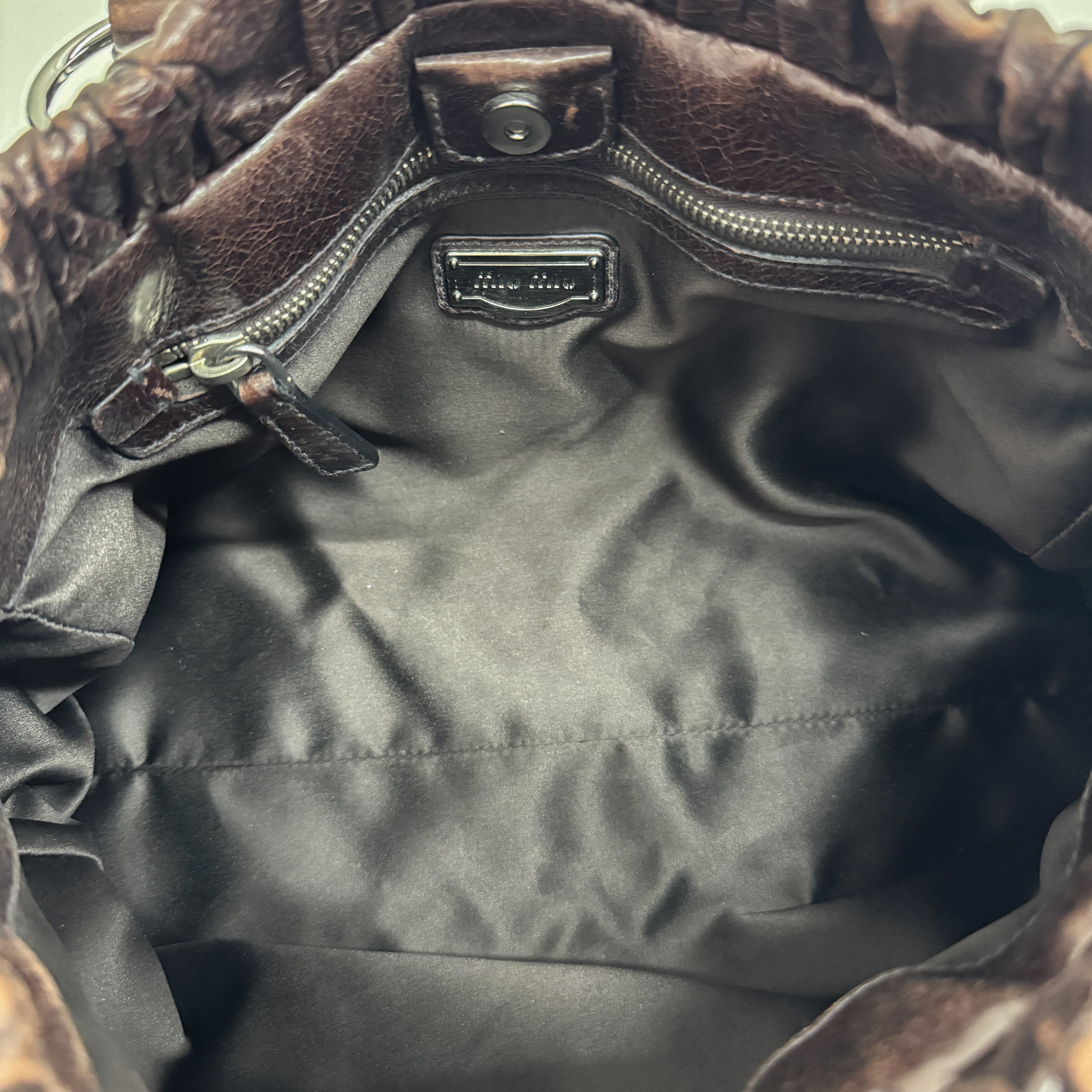 Vitello Brown Calfskin Leather Two Way Bag