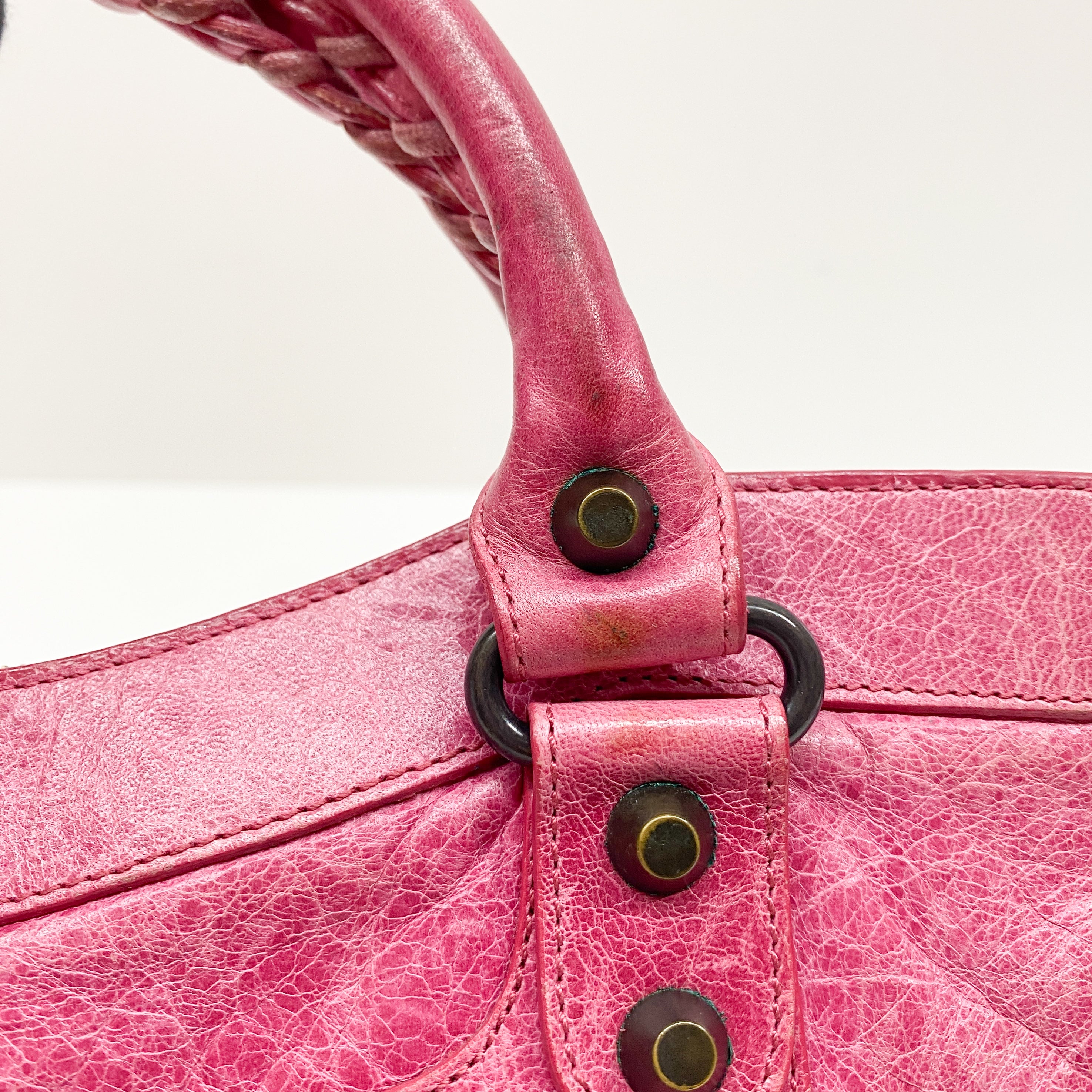 The First Pink Leather Hand Bag