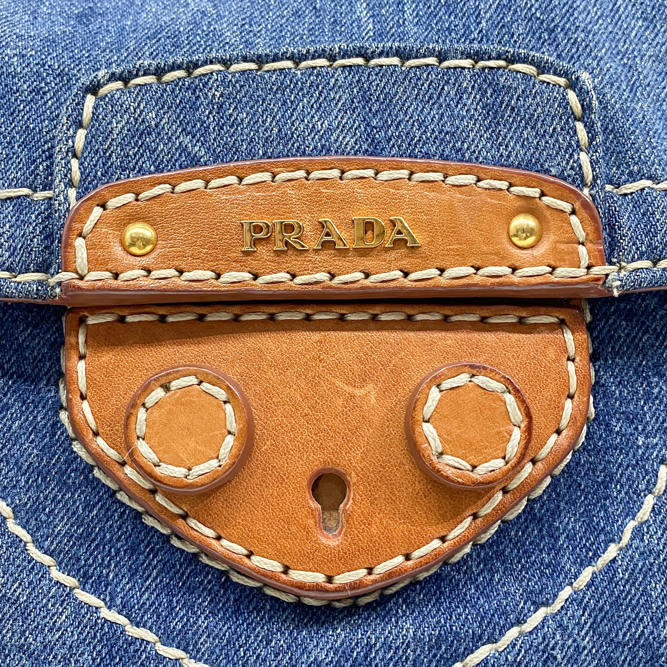 Vintage Blue Denim Shoulder Bag