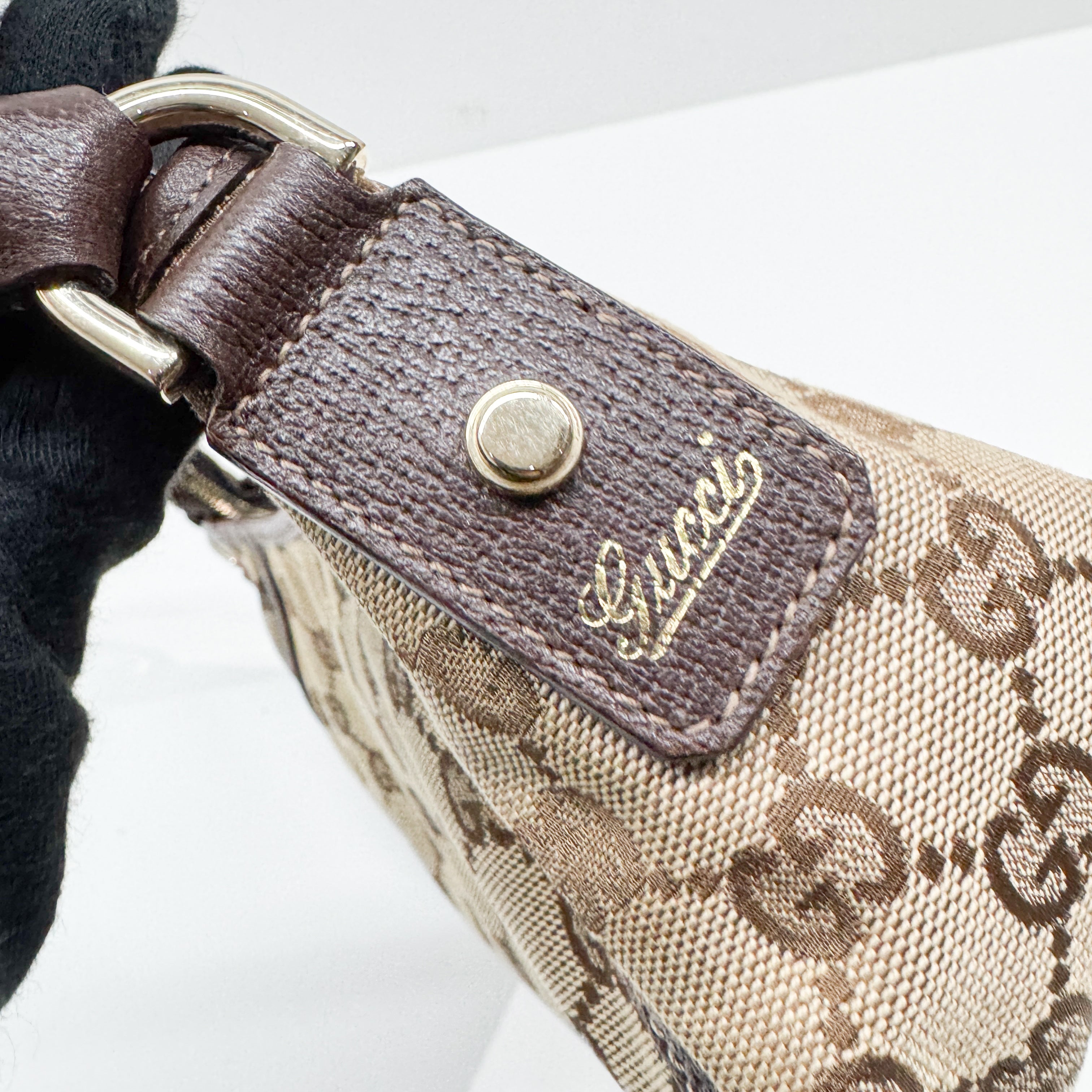 Abbey D-Ring Brown Canvas Shoulder Bag