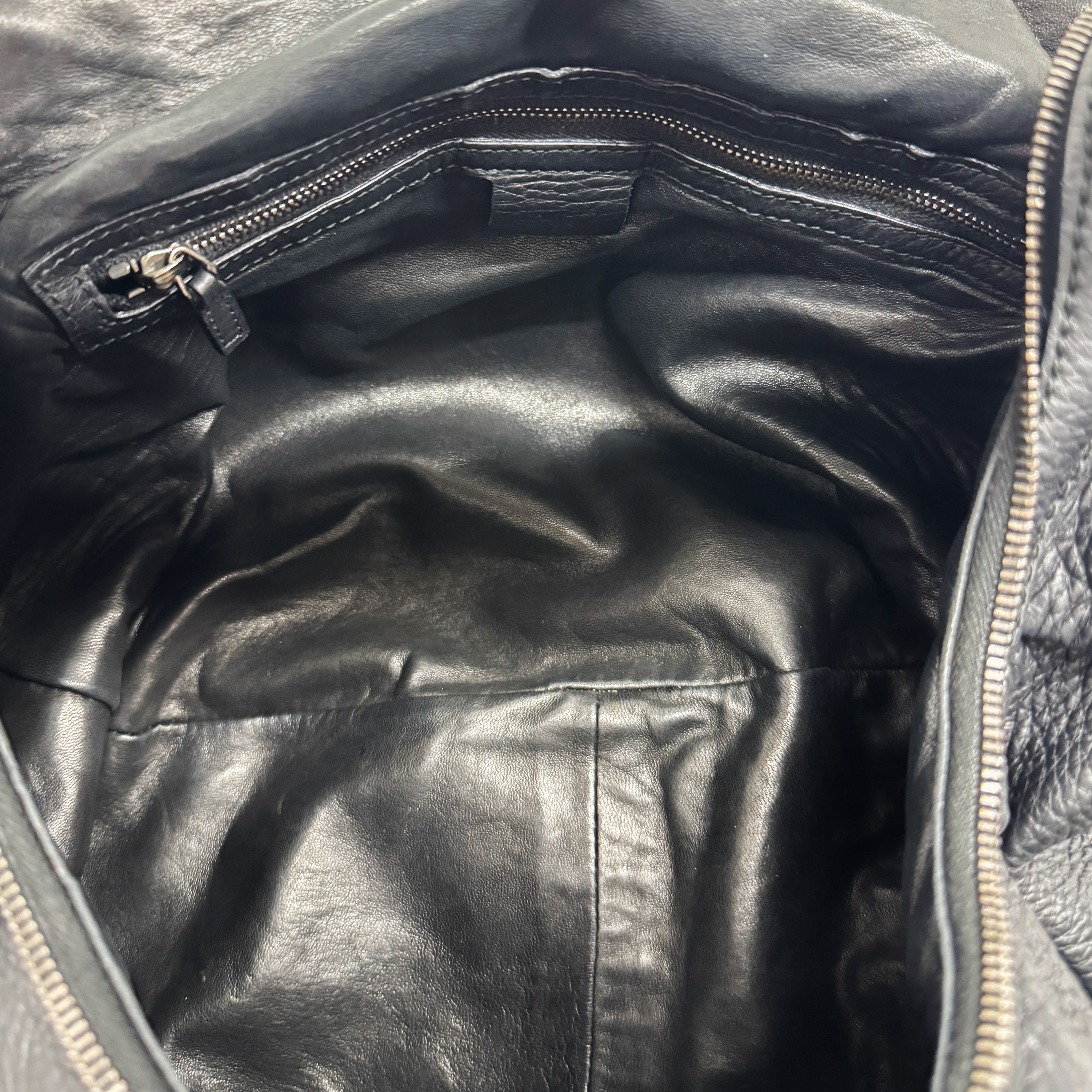 Icon Black Leather Hobo Shoulder Bag