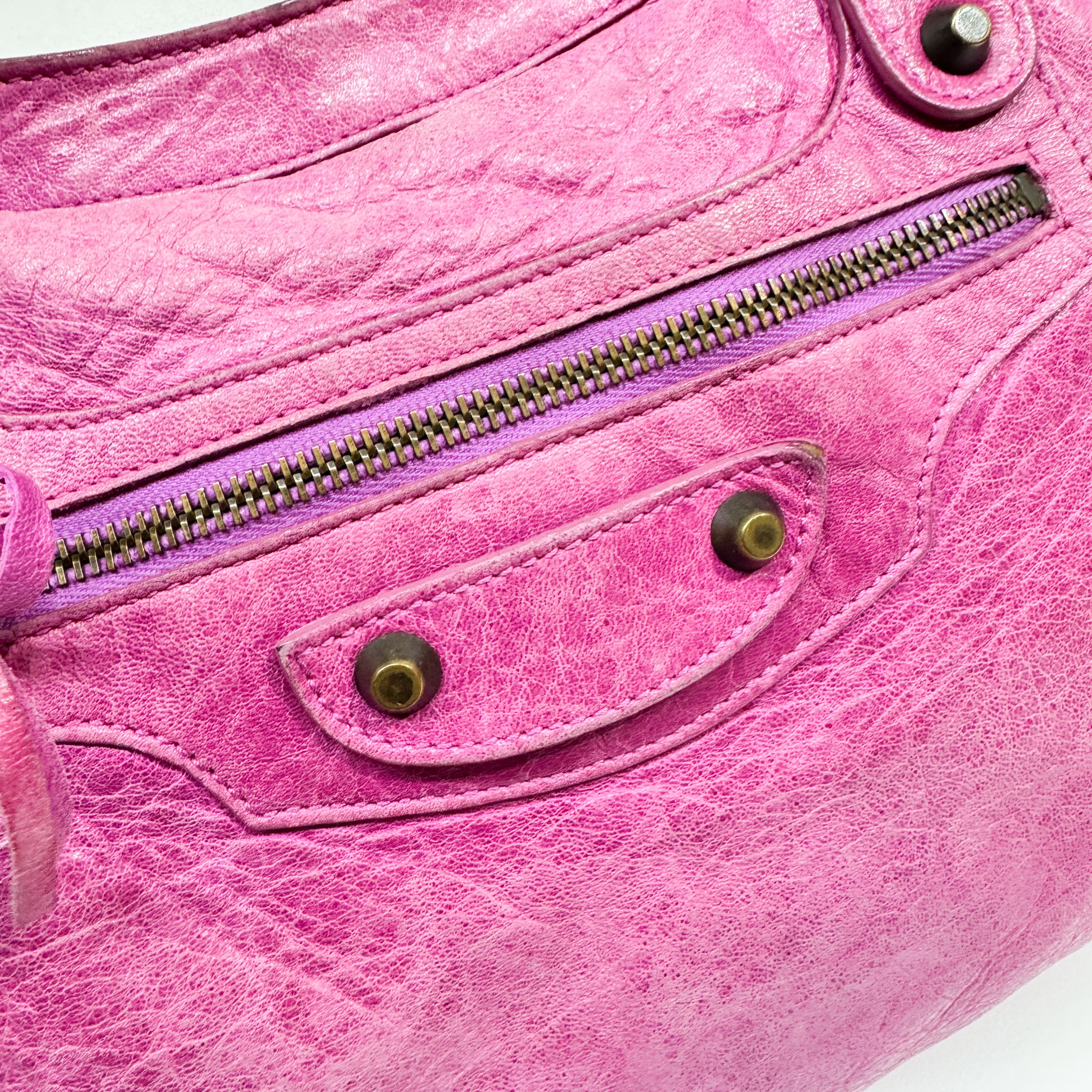 The City Pink Calfskin Leather Two Way Bag