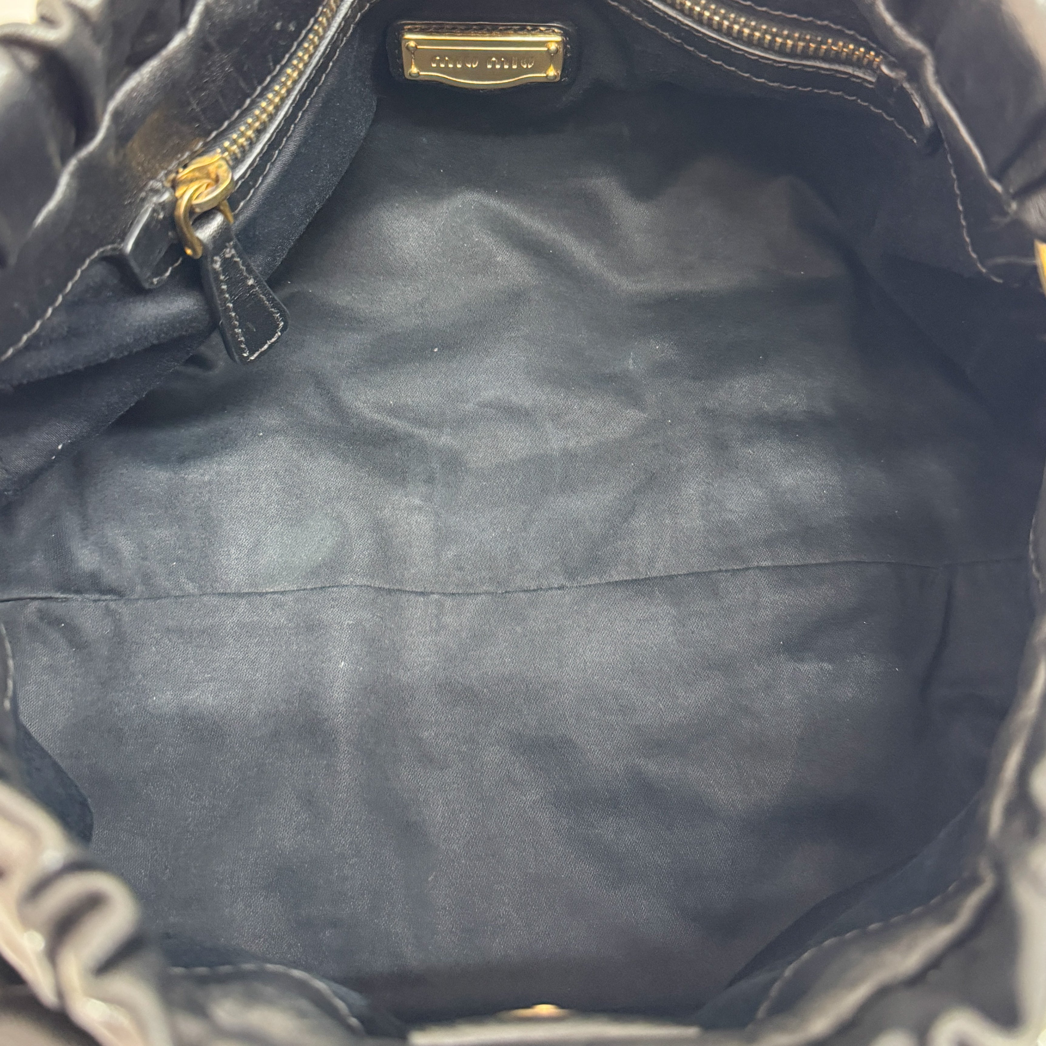 Vitello Black Calfskin Leather Two Way Bag